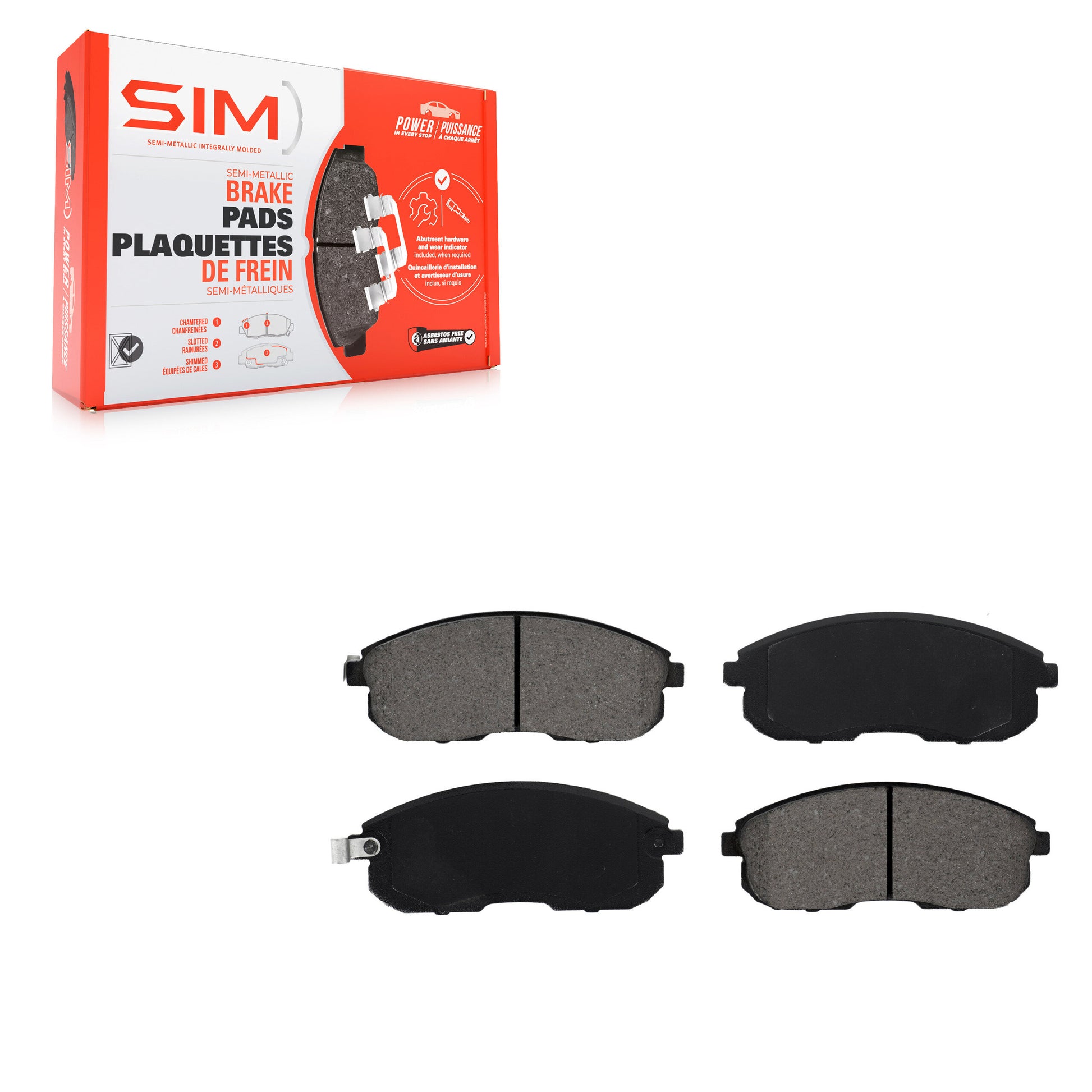 SIM SIM-653 Disc Brake Pad for 1989-2006 Nissan Sentra, INFINITI G20, Nissan Altra EV - Front