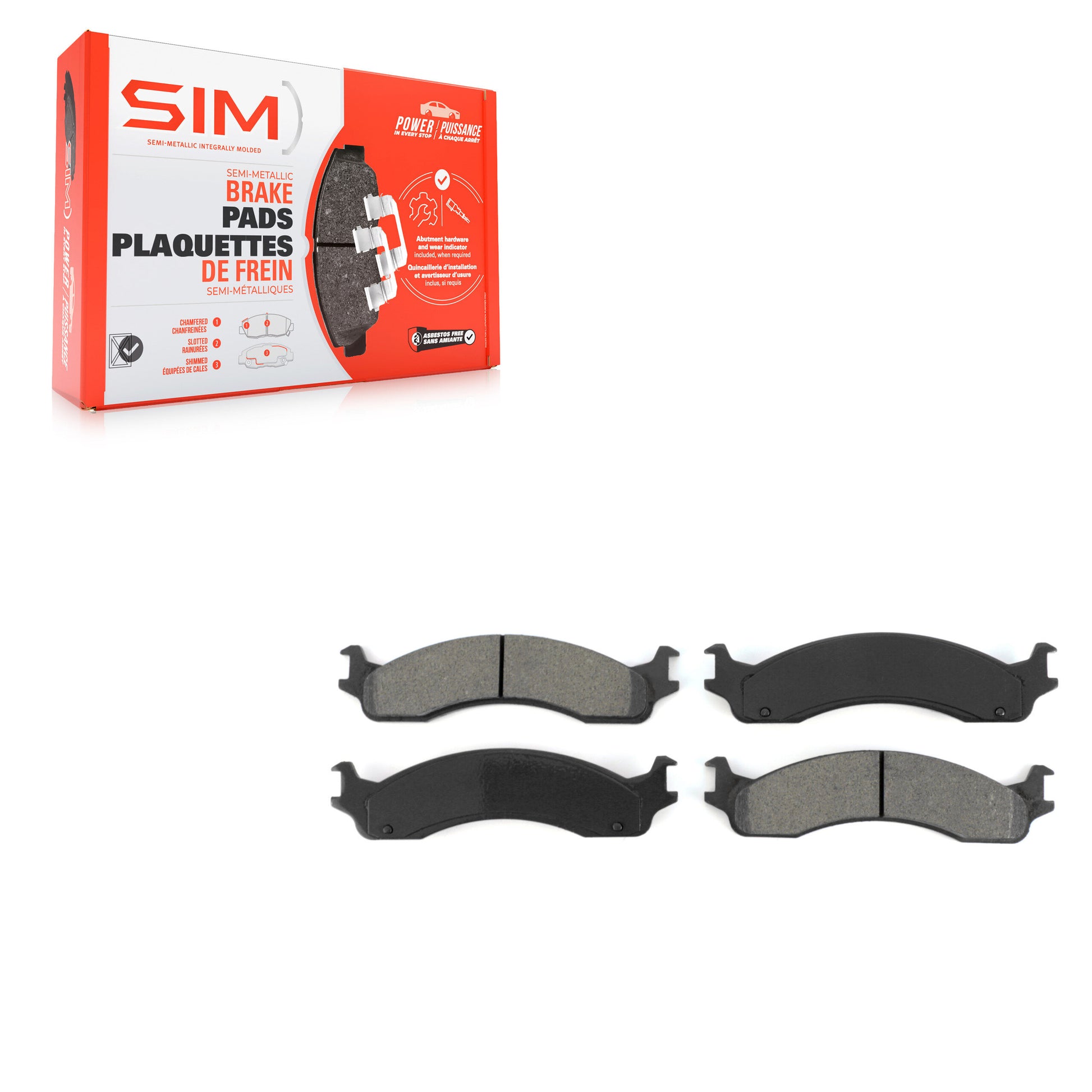 SIM SIM-655 Disc Brake Pad for 1995-2007 Ford E-150, Ford E-350 Econoline, Ford E-250 - Front