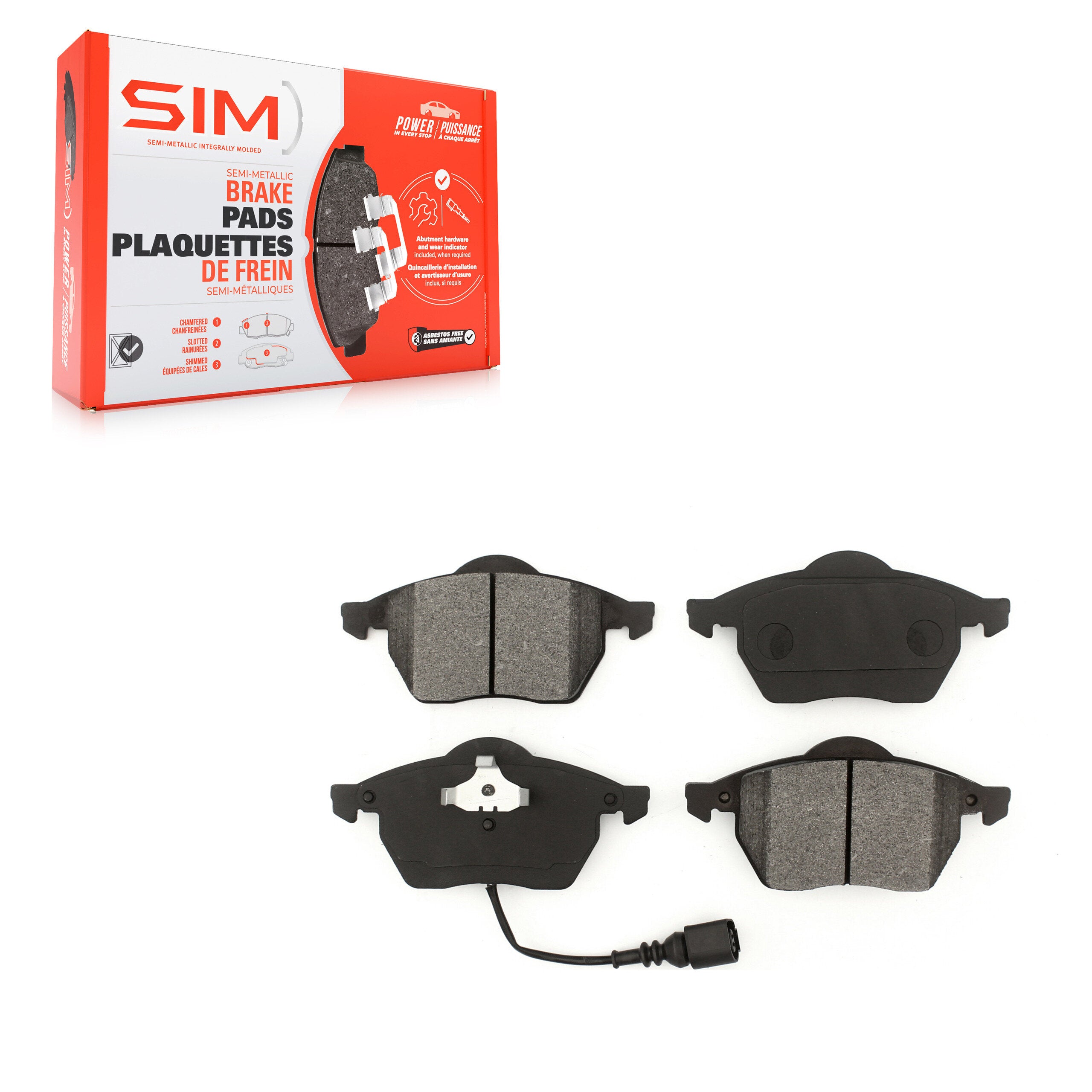 SIM SIM-687A Disc Brake Pad for 1992-2010 Volkswagen Golf, Volkswagen Jetta, Audi TT Quattro - Front