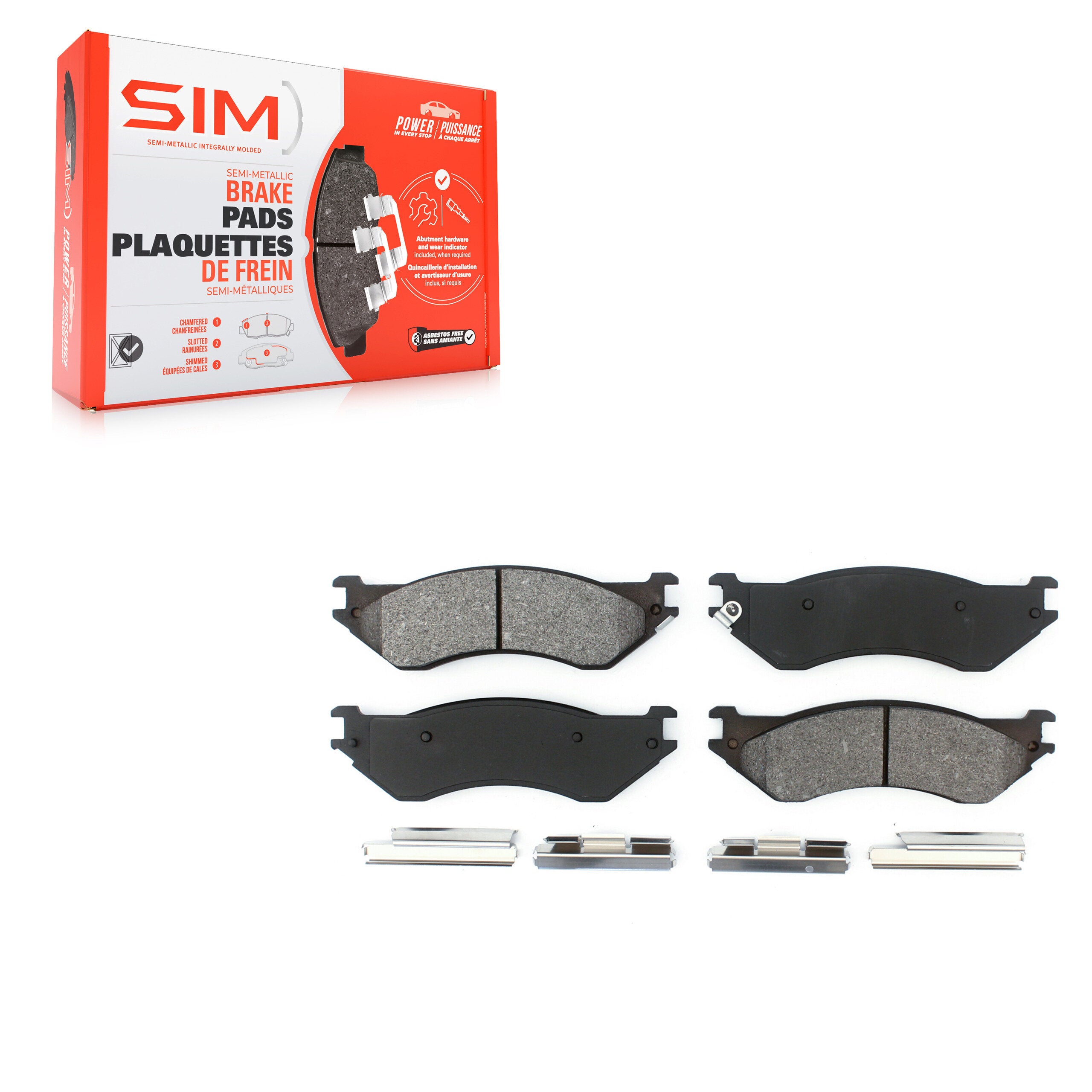 SIM SIM-702 Disc Brake Pad for 1997-2004 Ford F-150 Heritage, Ford Expedition, Dodge Ram 1500 - Front