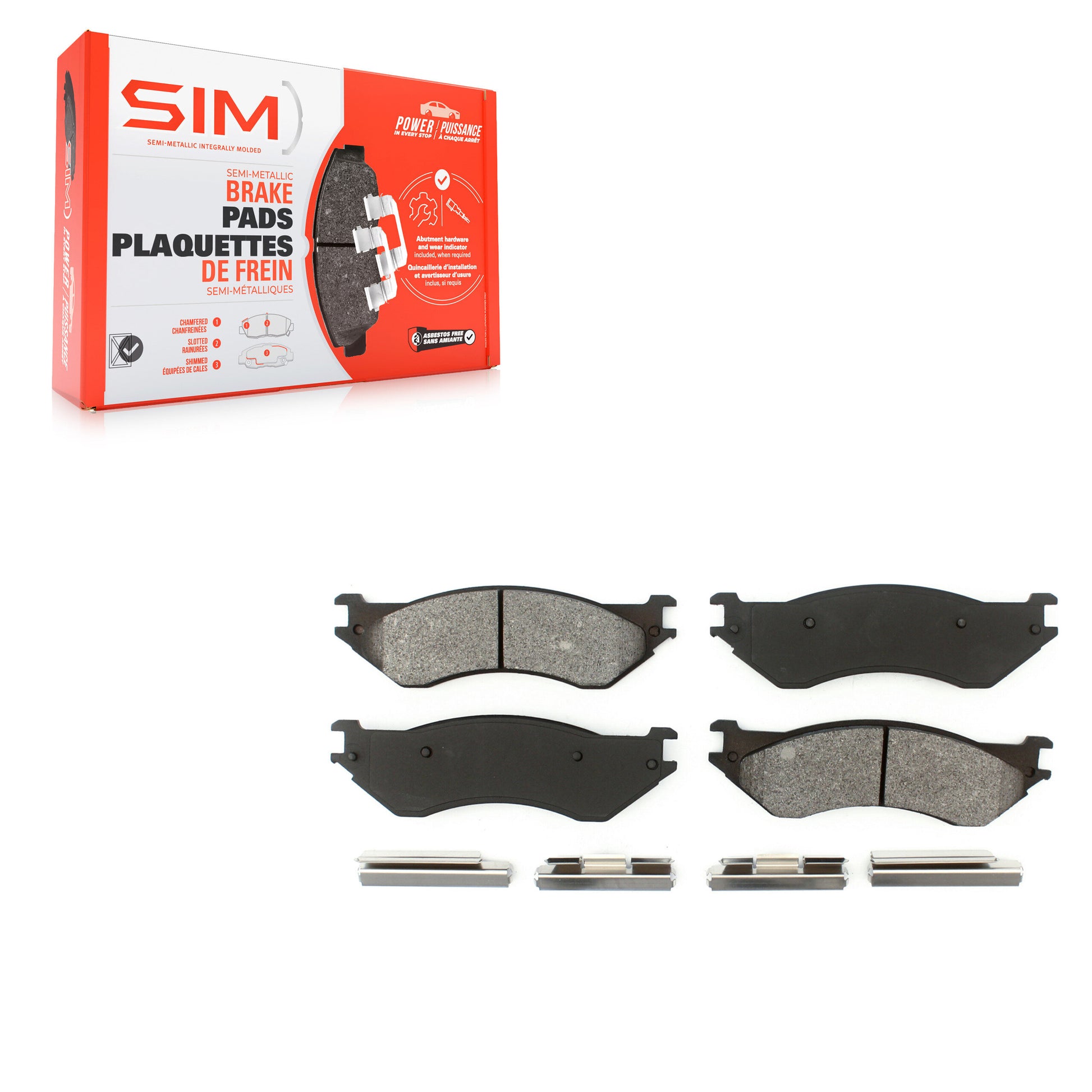 SIM SIM-702A Disc Brake Pad for 2001-2008 Dodge Ram 1500, Dodge Ram 2500, Dodge Ram 3500 - Rear