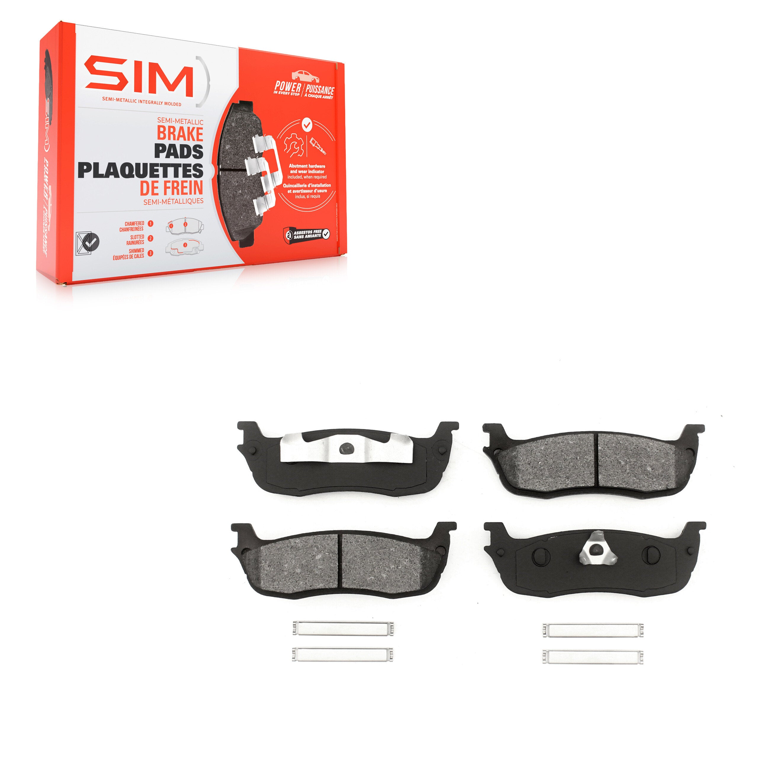 SIM SIM-711 Disc Brake Pad for 1996-2010 Ford F-150 Heritage, Lincoln Town Car, Ford Expedition - Rear
