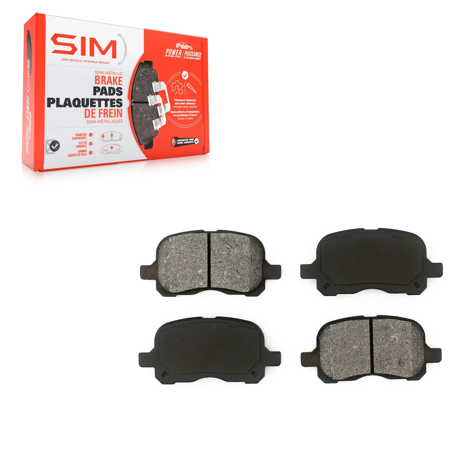 SIM SIM-741 Disc Brake Pad for 1998-2002 Chevrolet Prizm, Toyota Corolla - Front