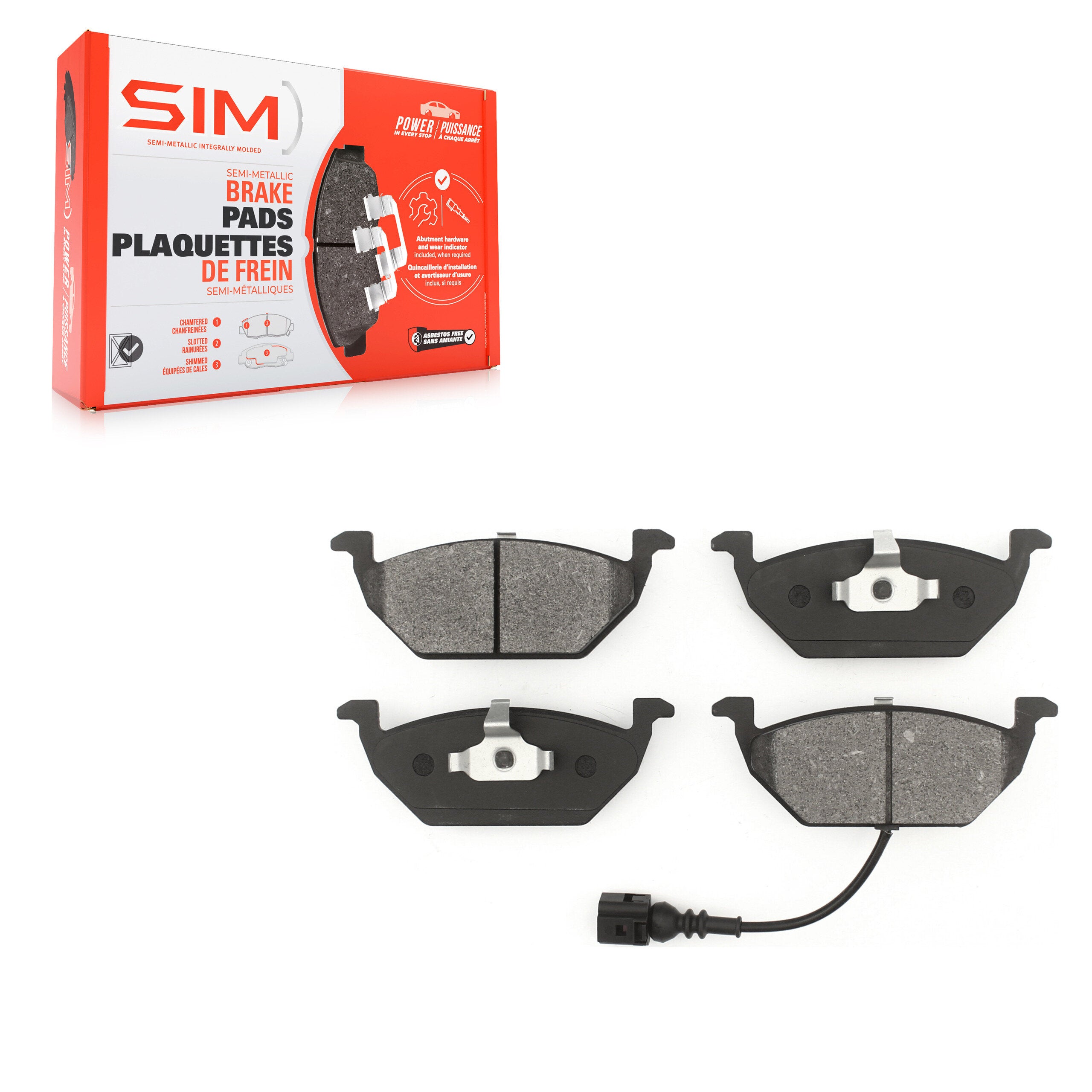 SIM SIM-768A Disc Brake Pad for 1998-2015 Volkswagen Jetta, Volkswagen Golf City, Volkswagen Jetta City - Front