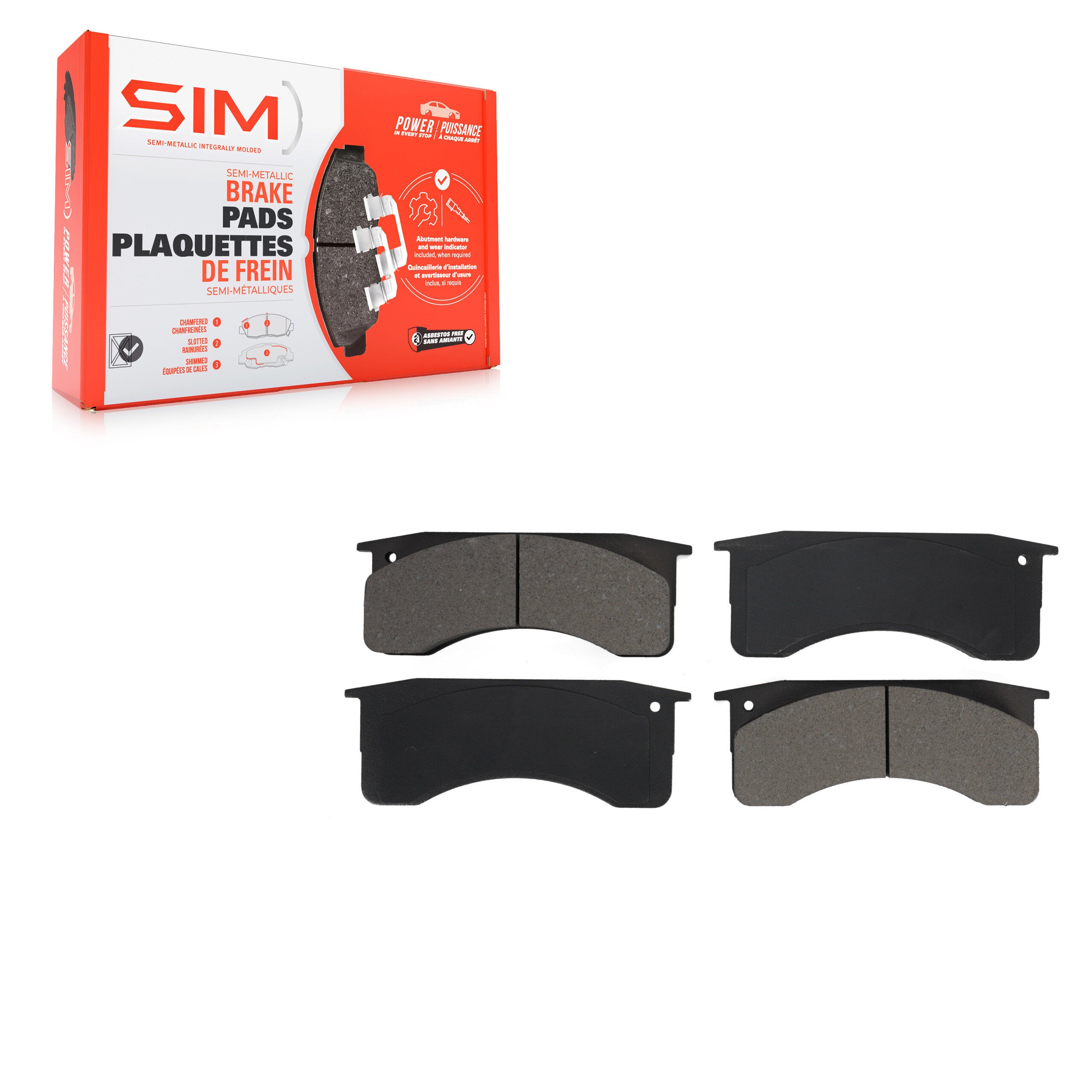 SIM SIM-769 Disc Brake Pad for 1990-2023 Ford F-650, Ford F-750, Chevrolet Silverado 4500 HD - Front, Rear