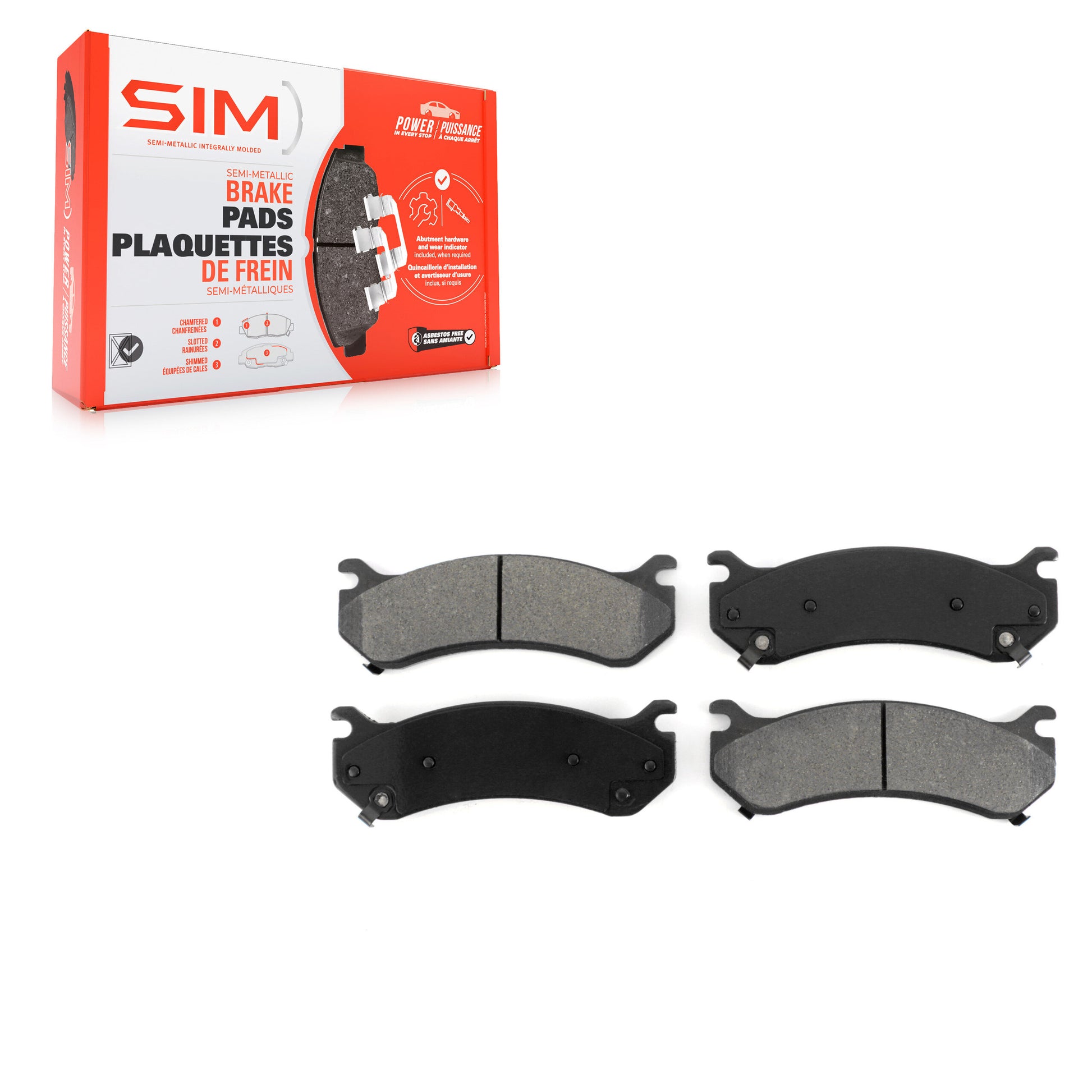 SIM SIM-785 Disc Brake Pad for 1999-2013 Chevrolet Silverado 1500 Classic, Chevrolet Silverado 1500 HD Classic, Chevrolet Silverado 2500 HD Classic - Front, Rear