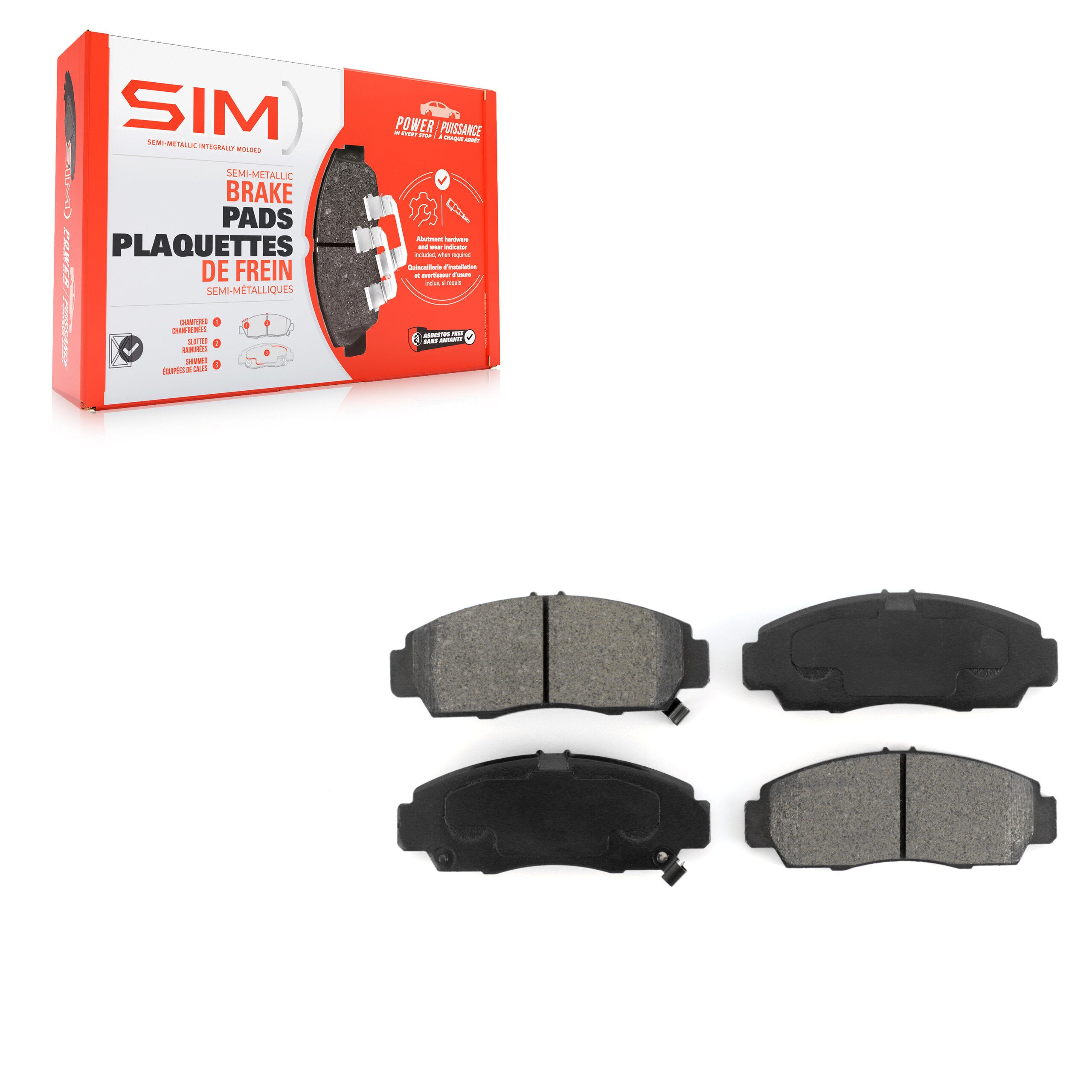 SIM SIM-787 Disc Brake Pad for 1999-2010 Honda Accord, Acura TL, Acura TSX - Front