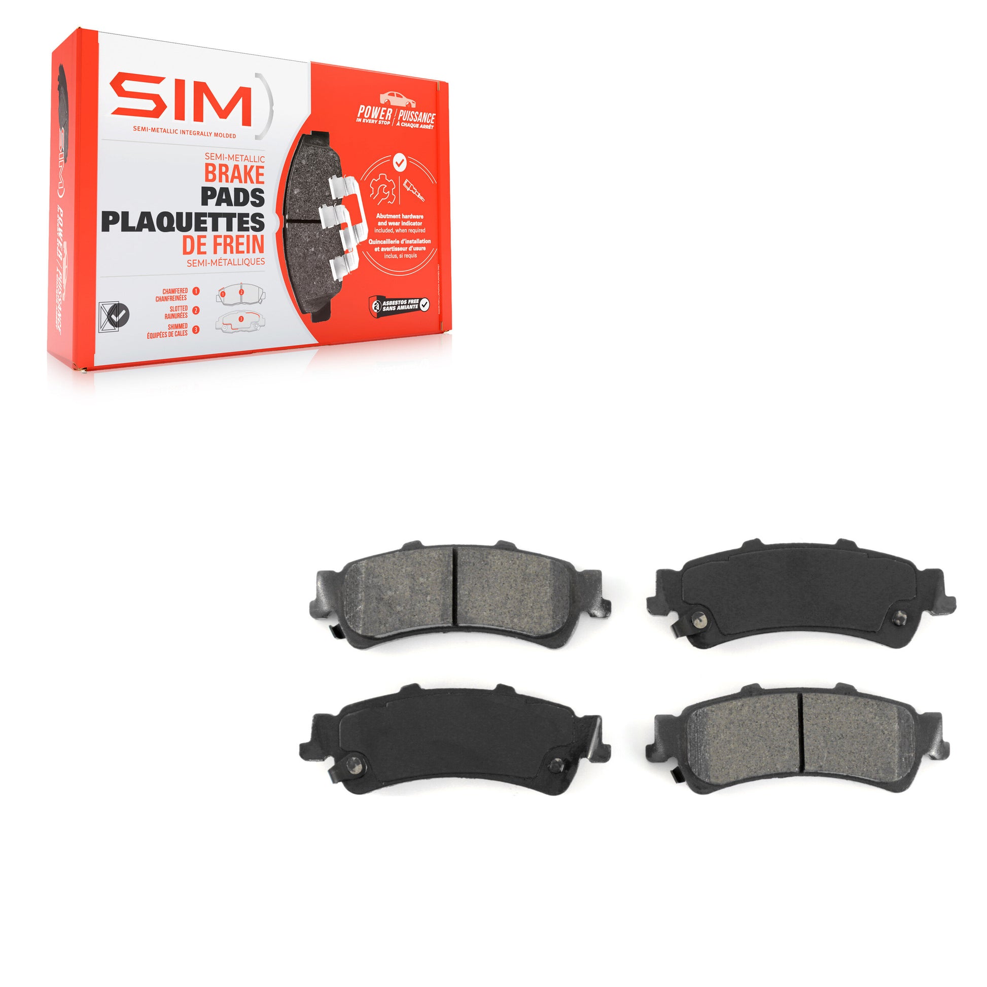 SIM SIM-792 Disc Brake Pad for 1993-2011 Chevrolet Silverado 1500 Classic, GMC Sierra 1500 Classic, Cadillac DTS - Rear