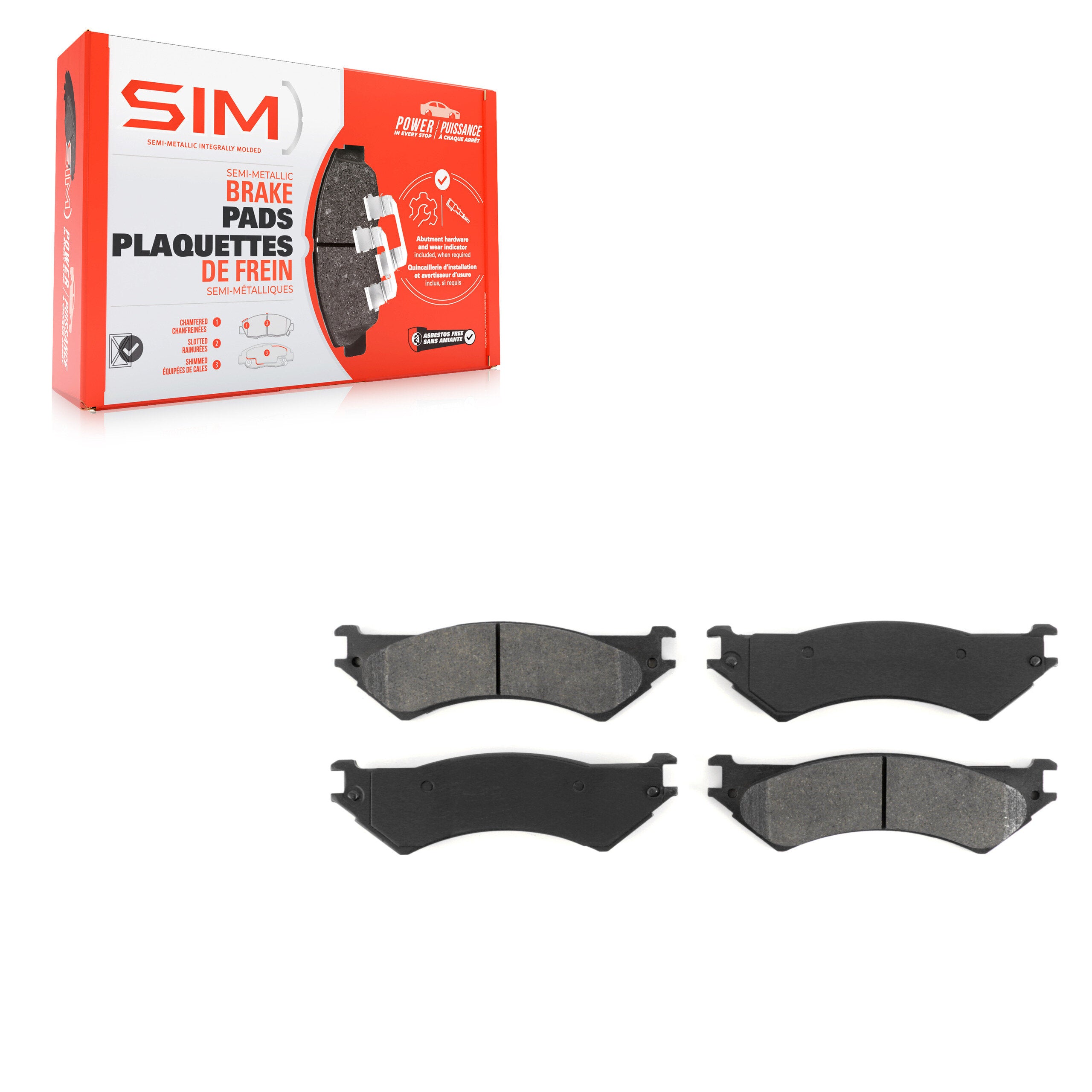 SIM SIM-802 Disc Brake Pad for 1998-2007 Ford E-150, Ford E-350 Econoline, Ford F-150 Heritage - Rear