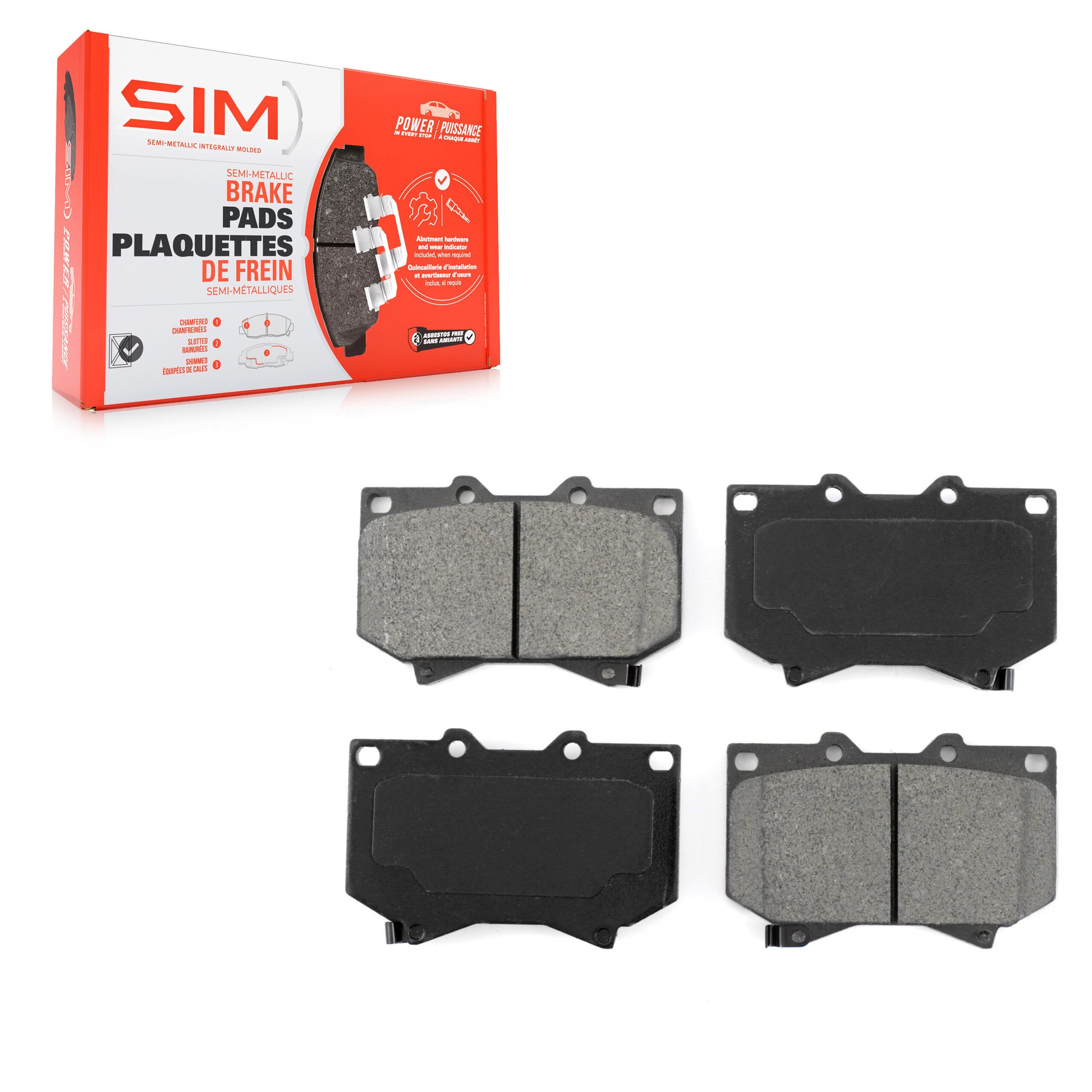SIM SIM-812 Disc Brake Pad for 2000-2003 Toyota Sequoia, Toyota Tundra - Front