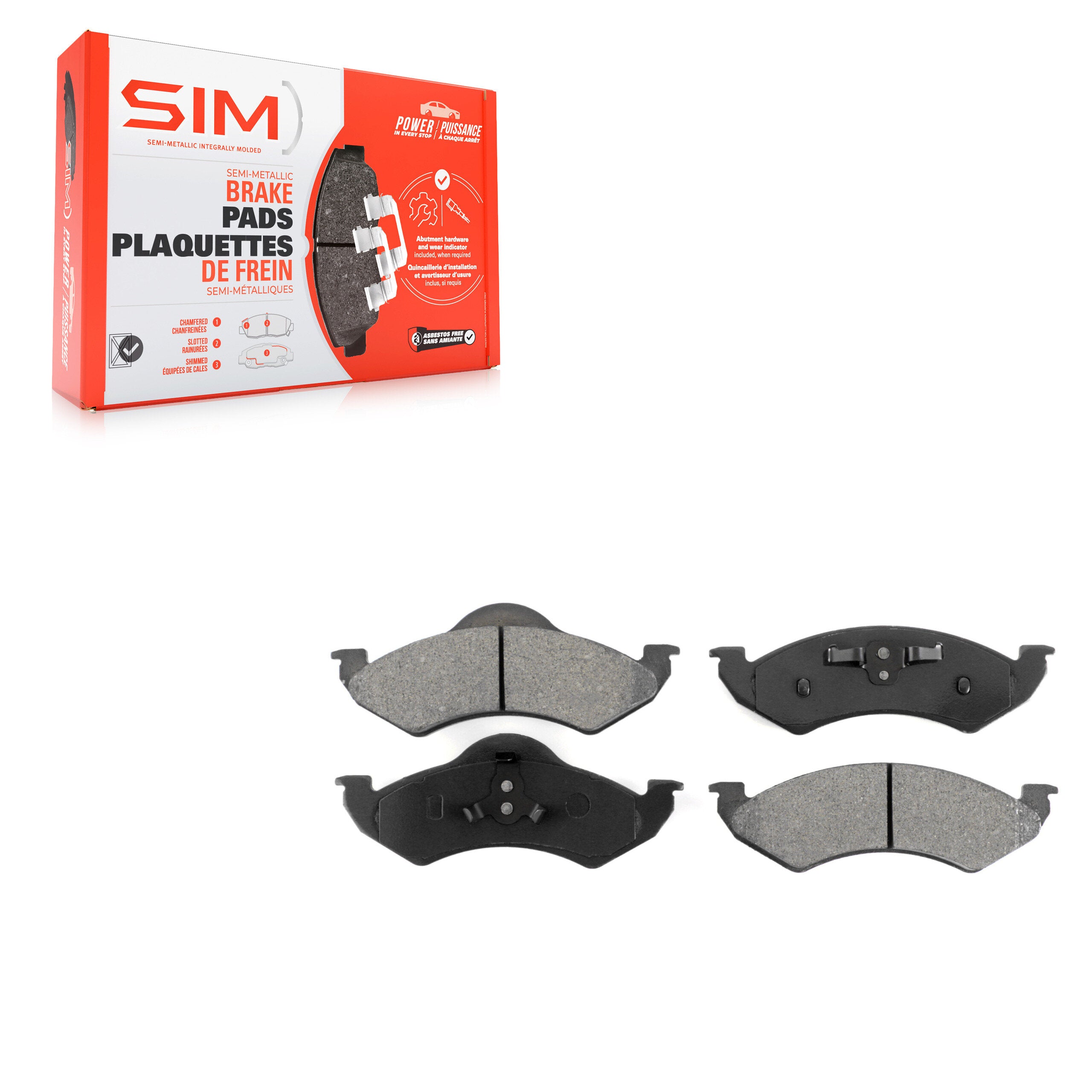 SIM SIM-820 Disc Brake Pad for 2000-2002 Dodge Dakota, Dodge Durango - Front