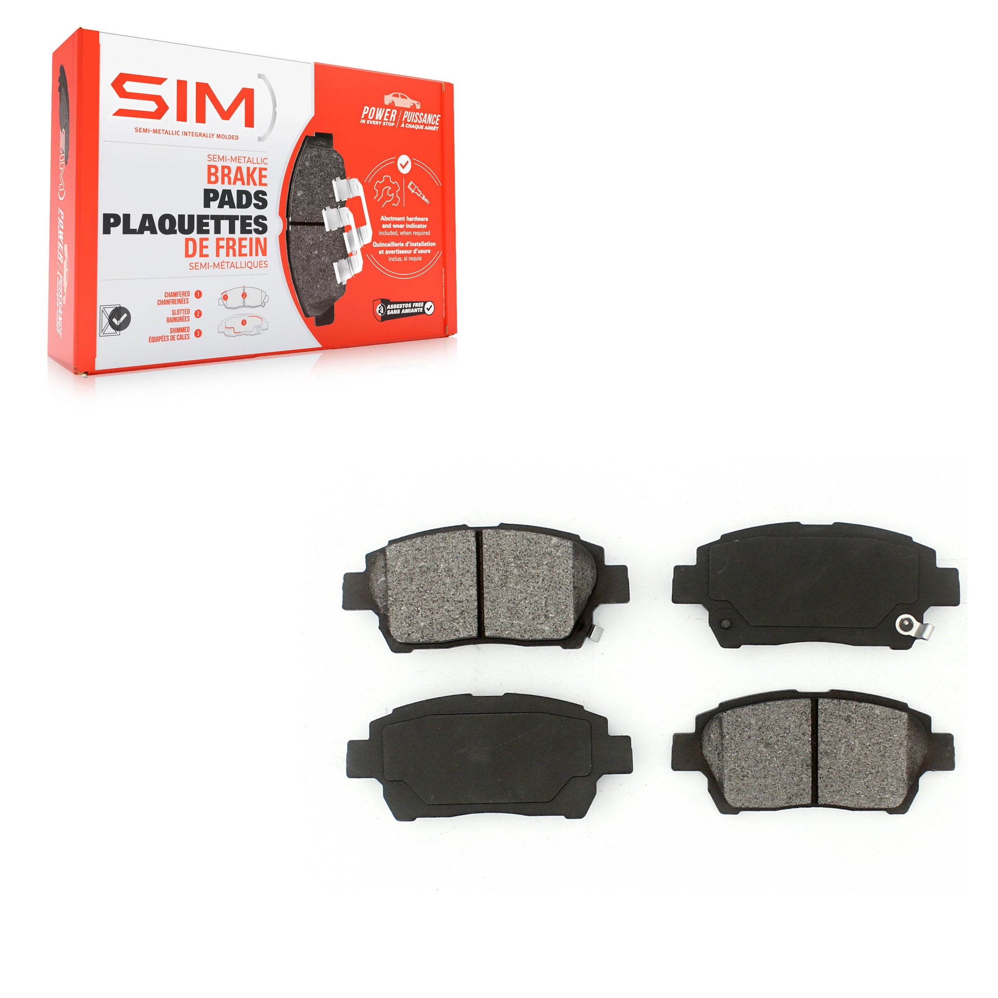 SIM SIM-822 Disc Brake Pad for 2000-2015 Scion iQ, Scion xA, Scion xB - Front