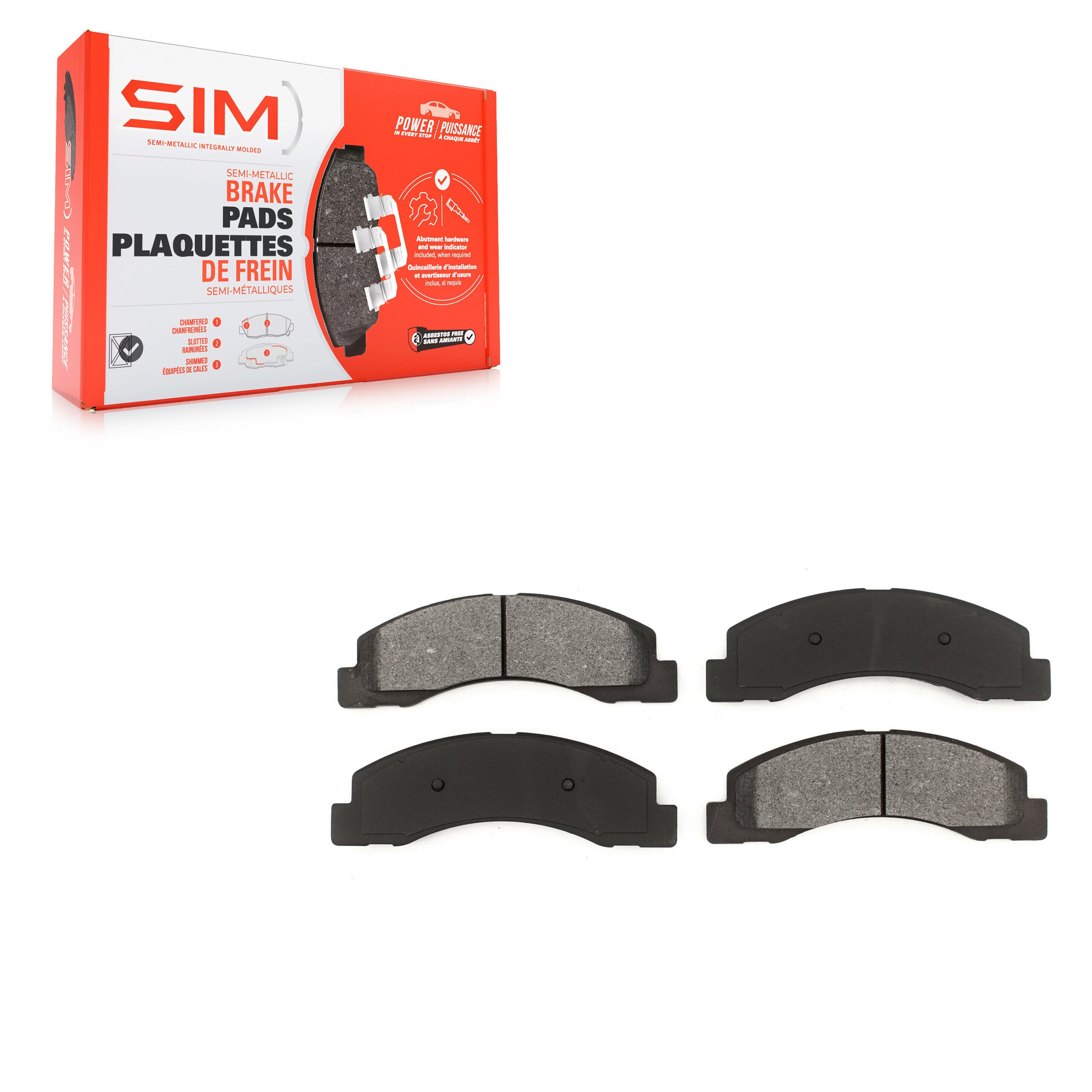 SIM SIM-824 Disc Brake Pad for 1999-2005 Ford Excursion, Ford F-250 Super Duty, Ford F-350 Super Duty - Front