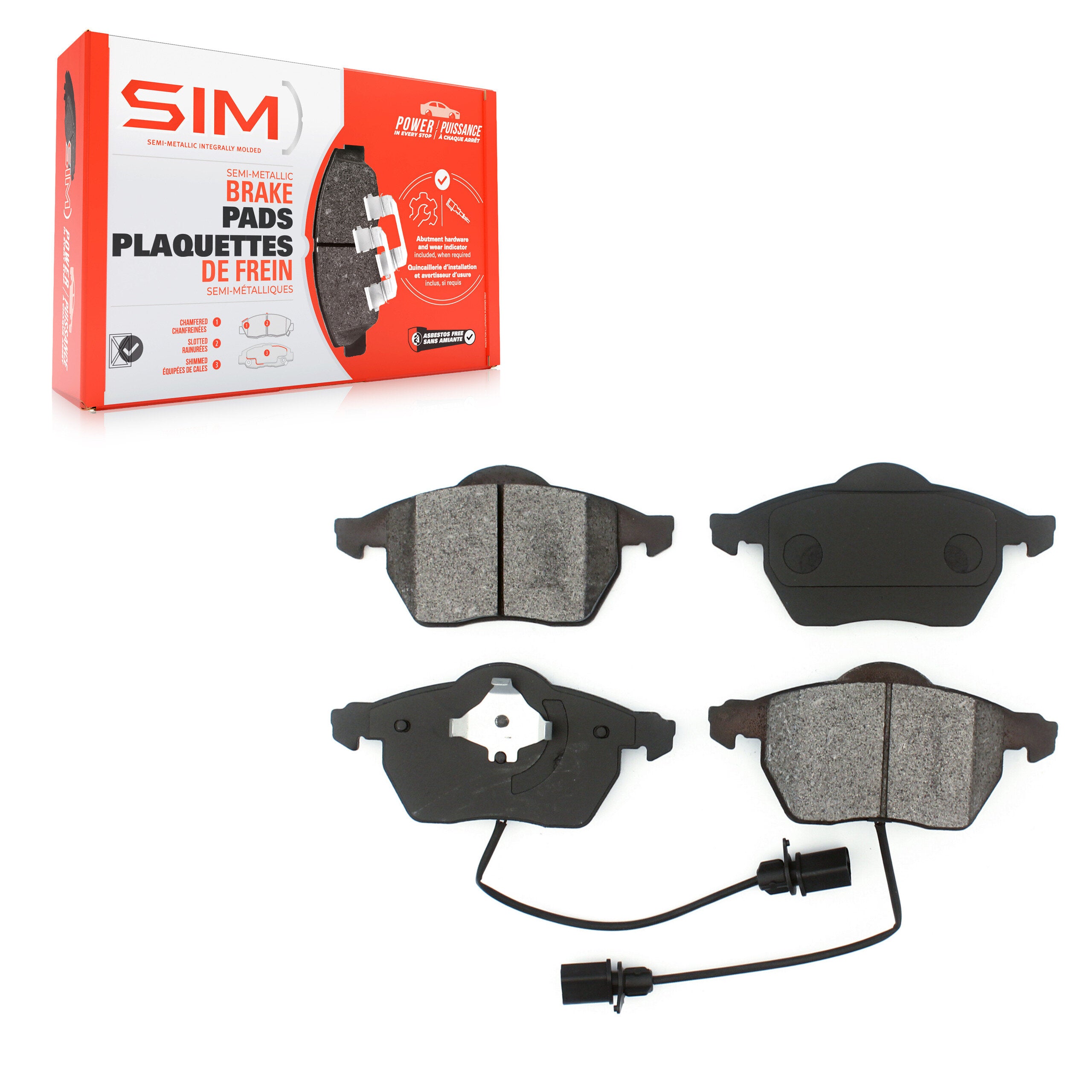 SIM SIM-840 Disc Brake Pad for 1999-2006 Audi A4, Audi A4 Quattro, Volkswagen Passat - Front
