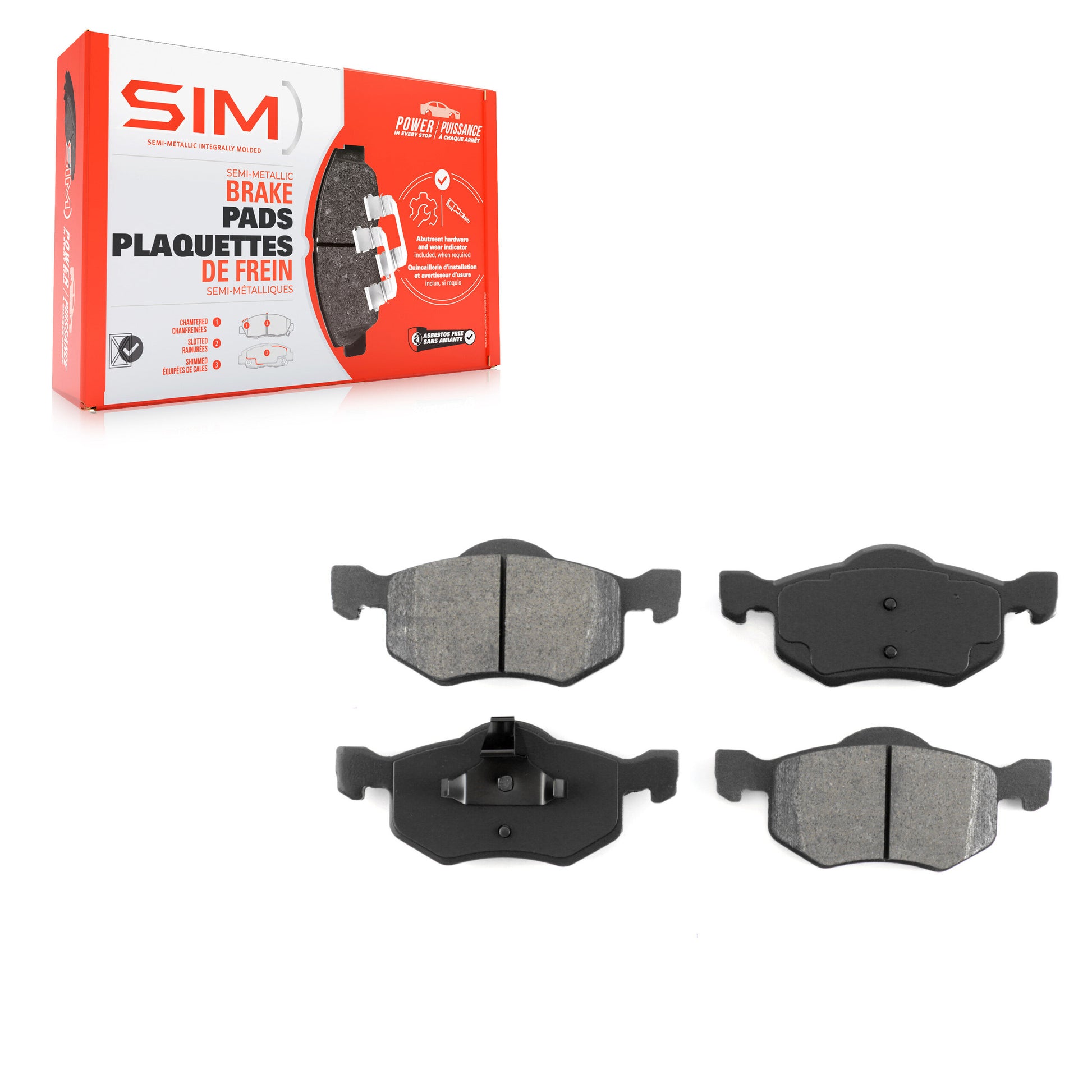 SIM SIM-843 Disc Brake Pad for 2001-2007 Ford Escape, Mazda Tribute, Mercury Mariner - Front