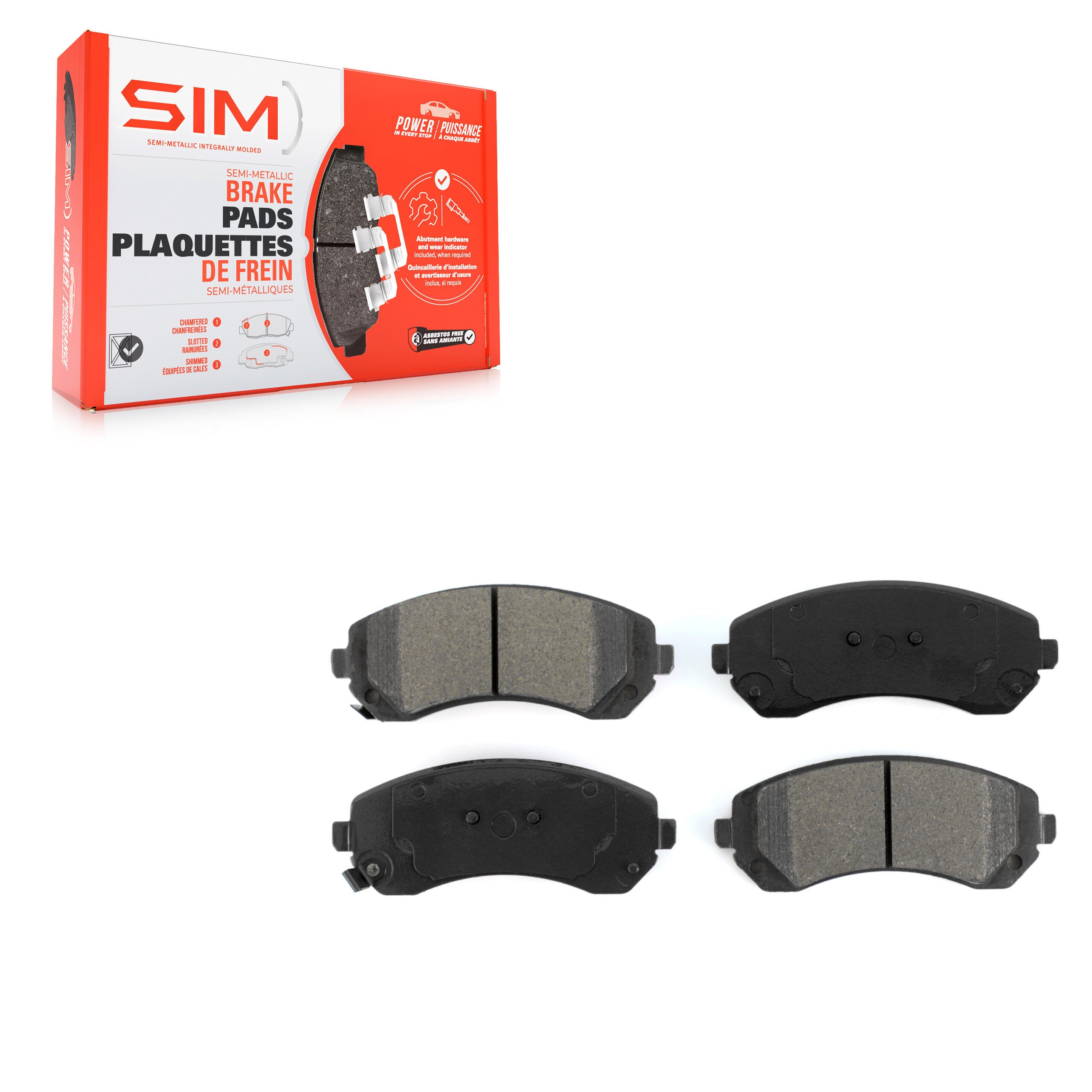 SIM SIM-844 Disc Brake Pad for 2001-2007 Buick Rendezvous, Chevrolet Venture, Oldsmobile Silhouette - Front