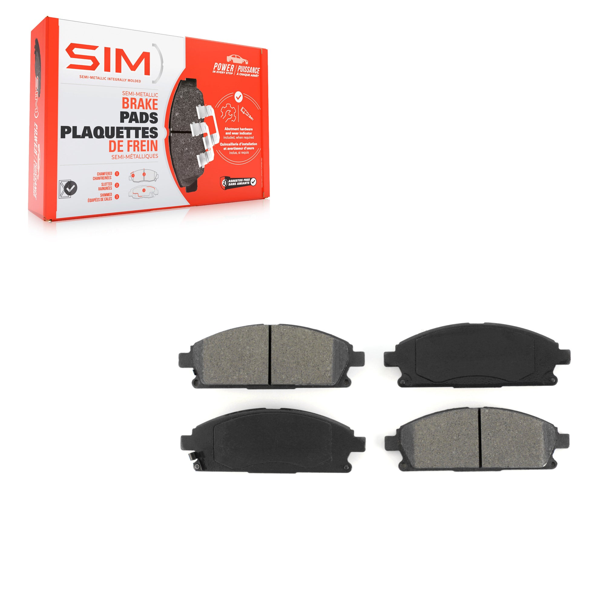 SIM SIM-855 Disc Brake Pad for 1996-2009 Nissan Pathfinder, Nissan Quest, Acura MDX - Front