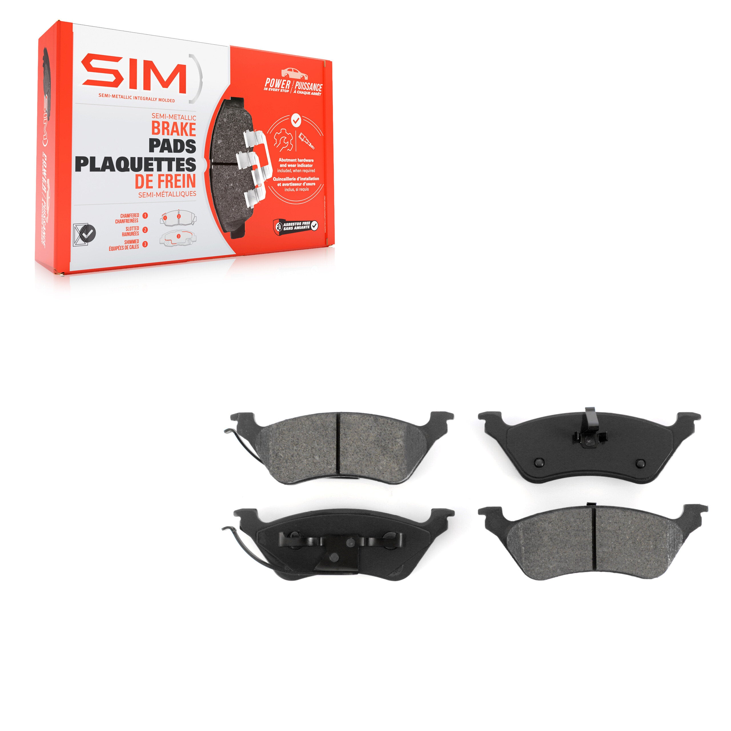 SIM SIM-858 Disc Brake Pad for 2001-2007 Chrysler Grand Voyager, Chrysler Town & Country, Chrysler Voyager - Rear