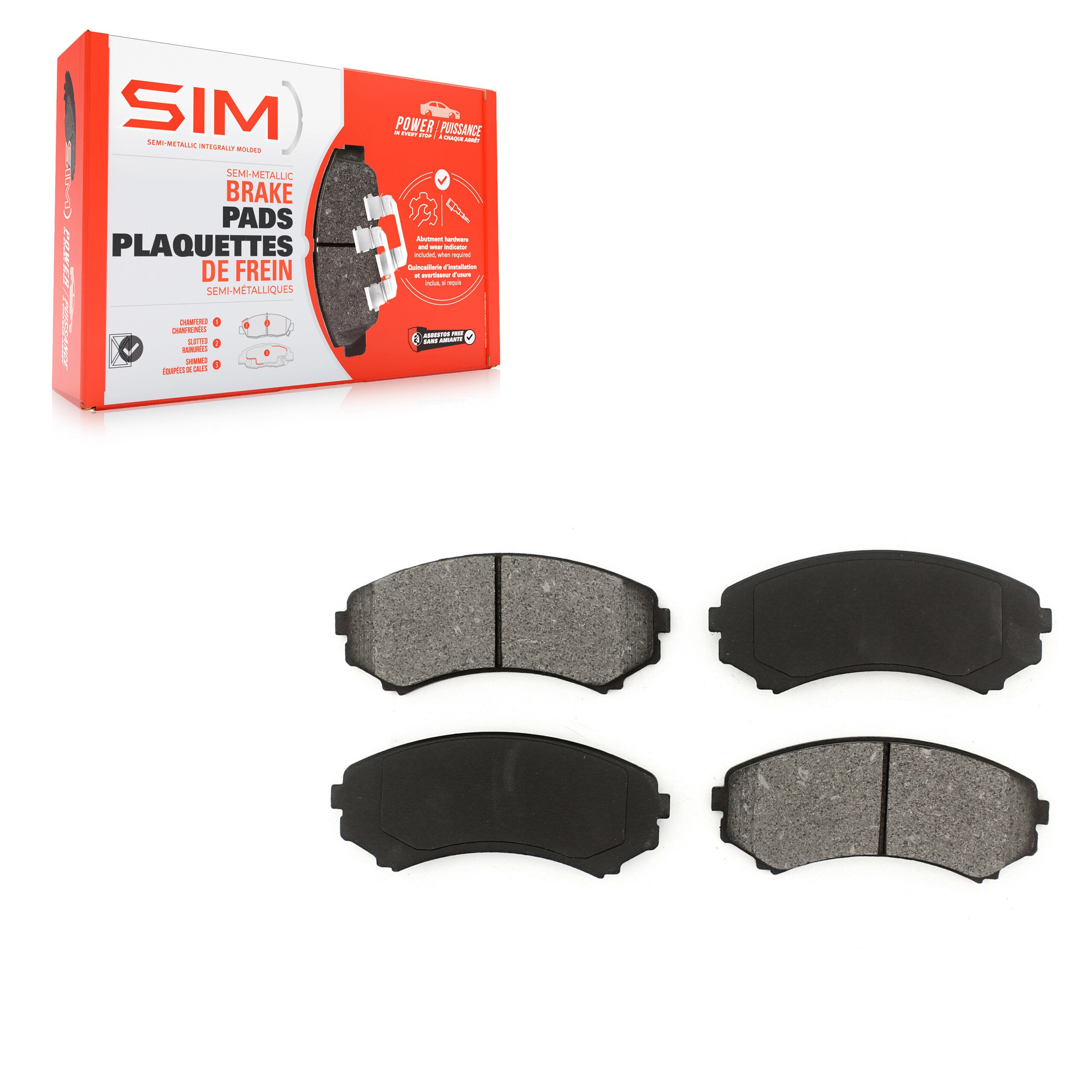 SIM SIM-867 Disc Brake Pad for 2001-2011 Mitsubishi Endeavor, Isuzu Axiom, Honda Passport - Front