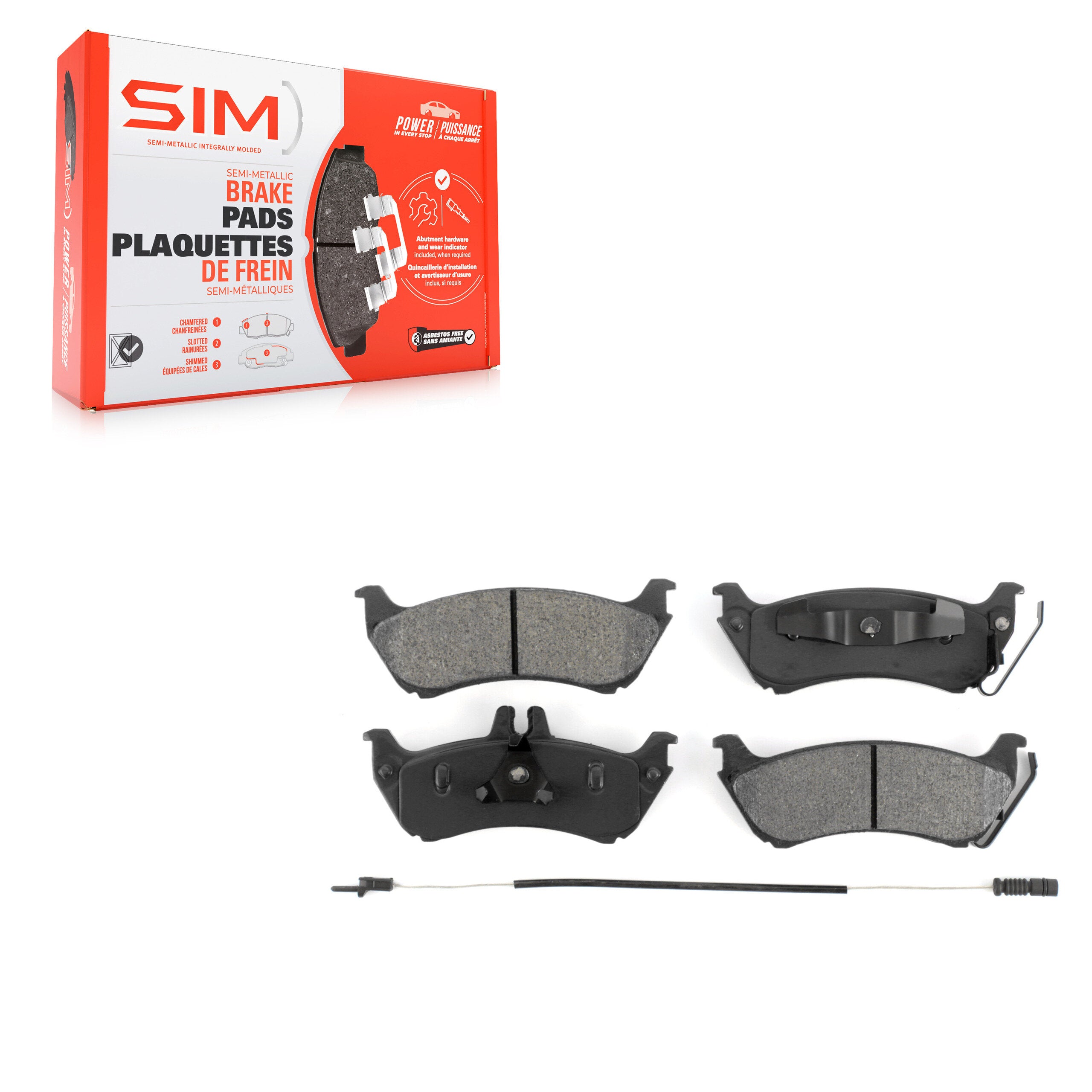 SIM SIM-875 Disc Brake Pad for 1998-2005 Mercedes-Benz ML350, Mercedes-Benz ML320, Mercedes-Benz ML430 - Rear