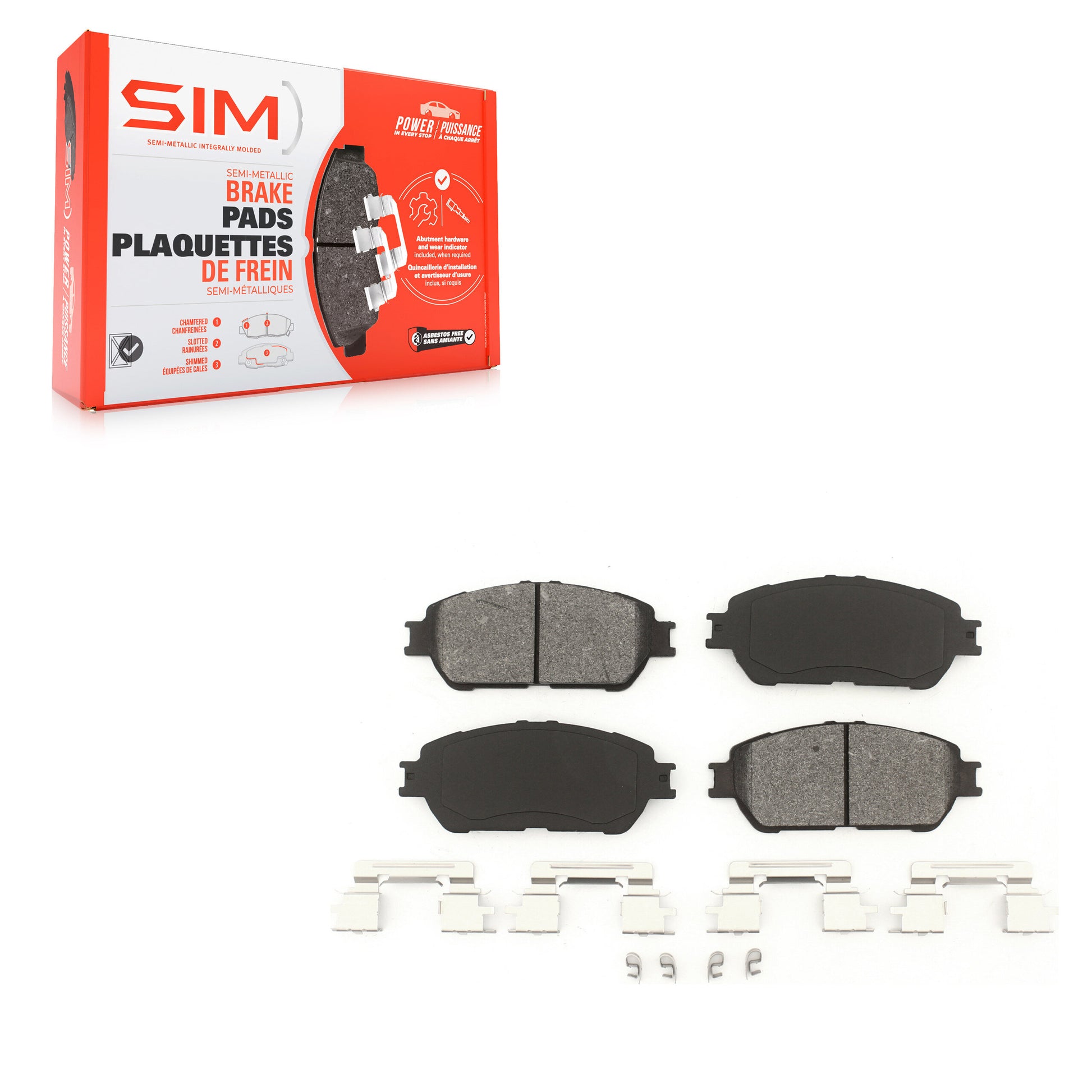 SIM SIM-906 Disc Brake Pad for 2002-2015 Toyota Avalon, Toyota Camry, Toyota Tacoma - Front