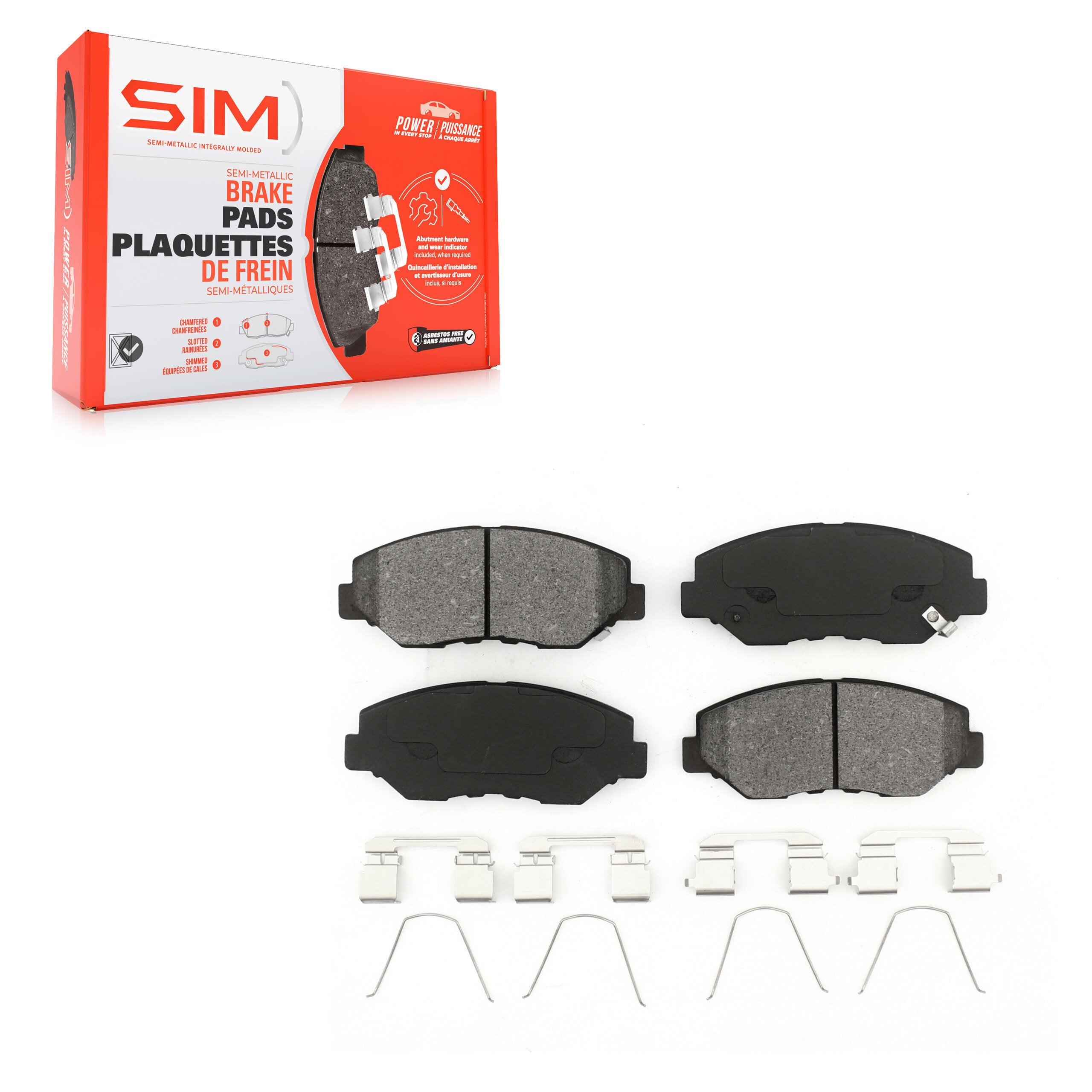 SIM SIM-914 Disc Brake Pad for 2002-2021 Honda Civic, Honda CR-Z, Acura ILX - Front