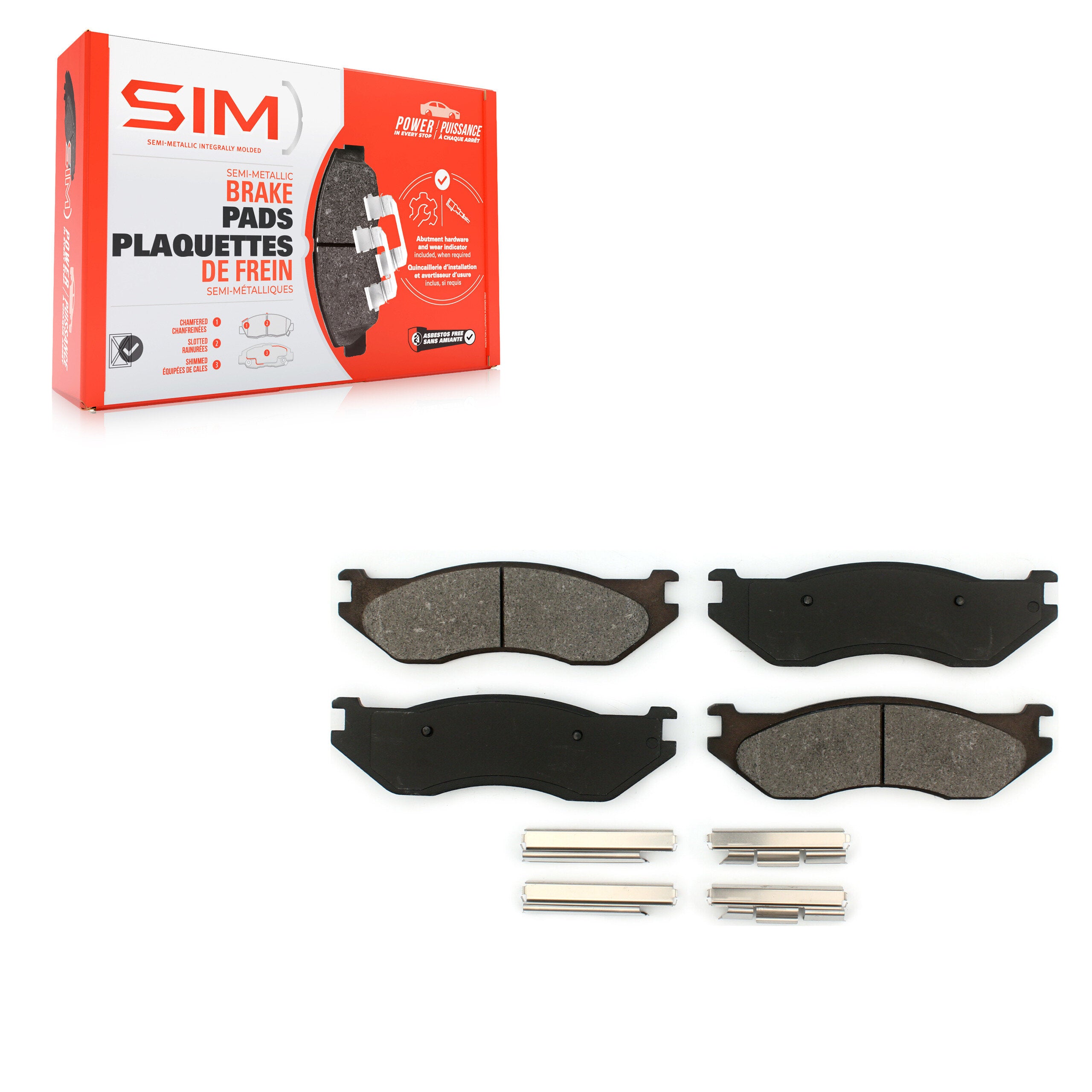 SIM SIM-966 Disc Brake Pad for 2002-2006 Dodge Ram 1500, Dodge Durango, Dodge Ram 1500 Van - Front