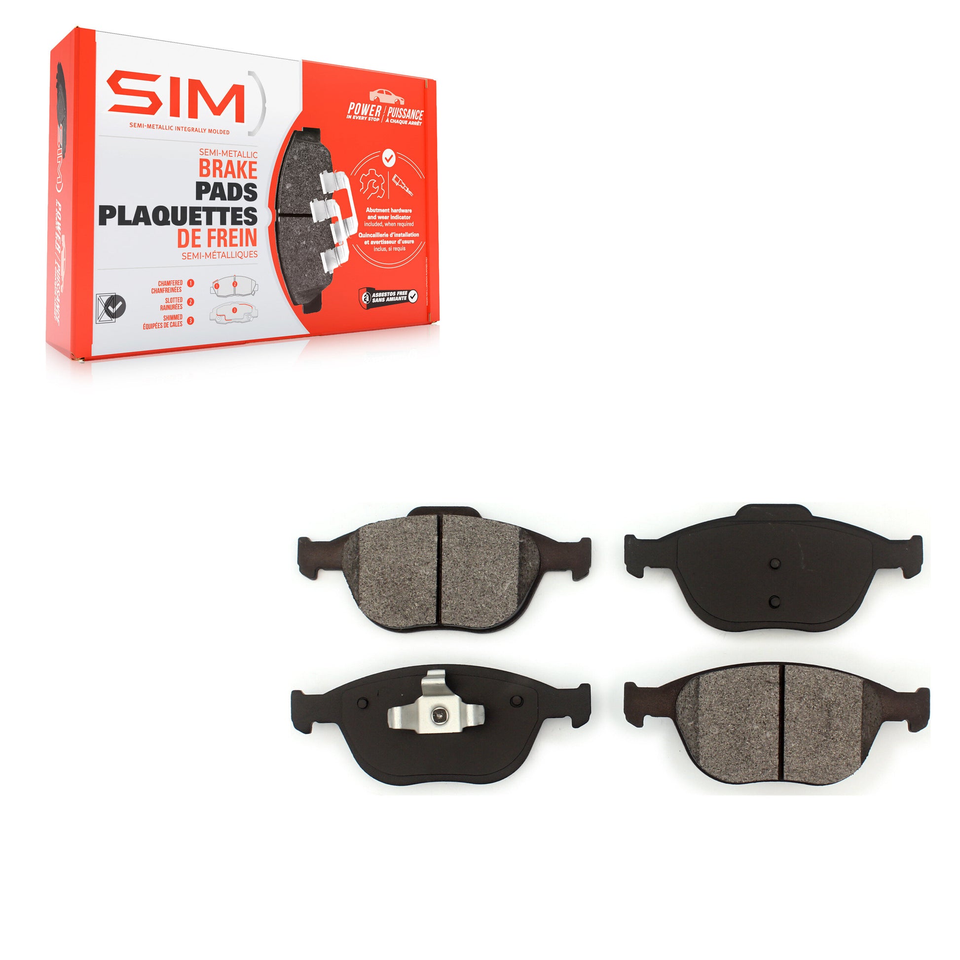 SIM SIM-970 Disc Brake Pad for 2002-2013 Ford Transit Connect, Ford Focus - Front