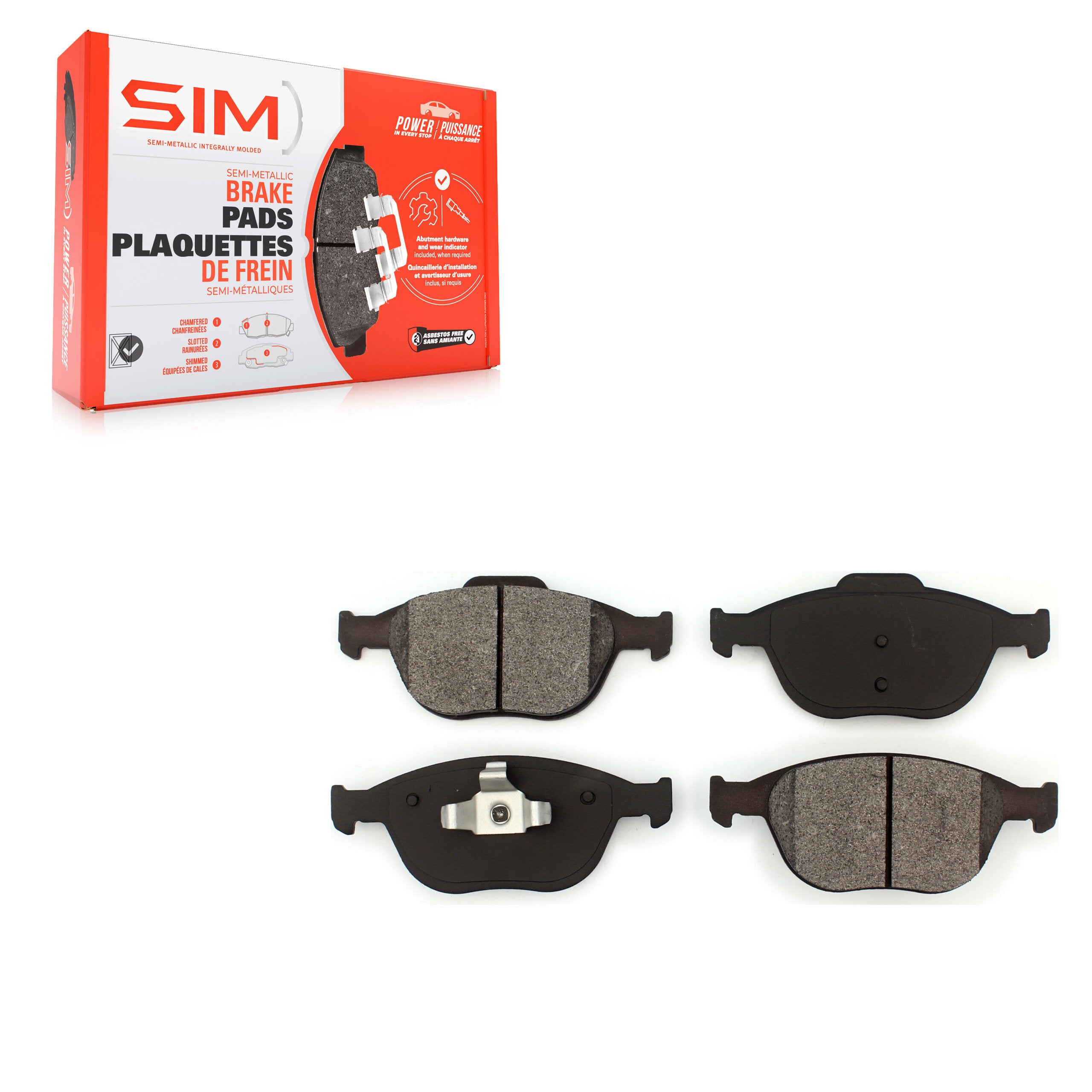 SIM SIM-970 Disc Brake Pad for 2002-2013 Ford Transit Connect, Ford Focus - Front