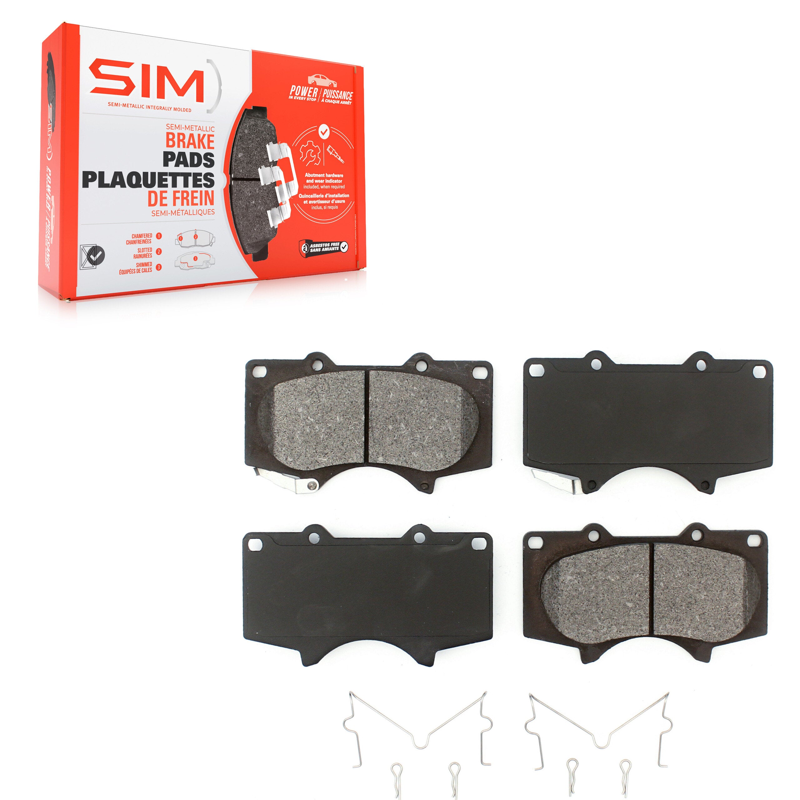 SIM SIM-976 Disc Brake Pad for 2000-2023 Toyota Tacoma, Lexus GX460, Mitsubishi Montero - Front