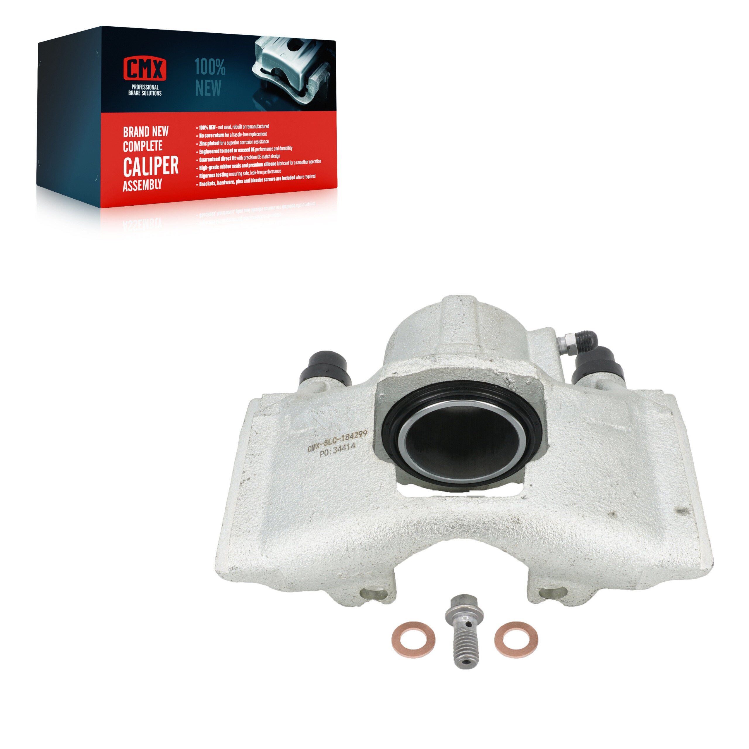 CMX SLC-184299 Disc Brake Caliper for 1988-2002 Chevrolet Express 2500, GMC Savana 2500, Chevrolet Tahoe - Front Right, Front Left
