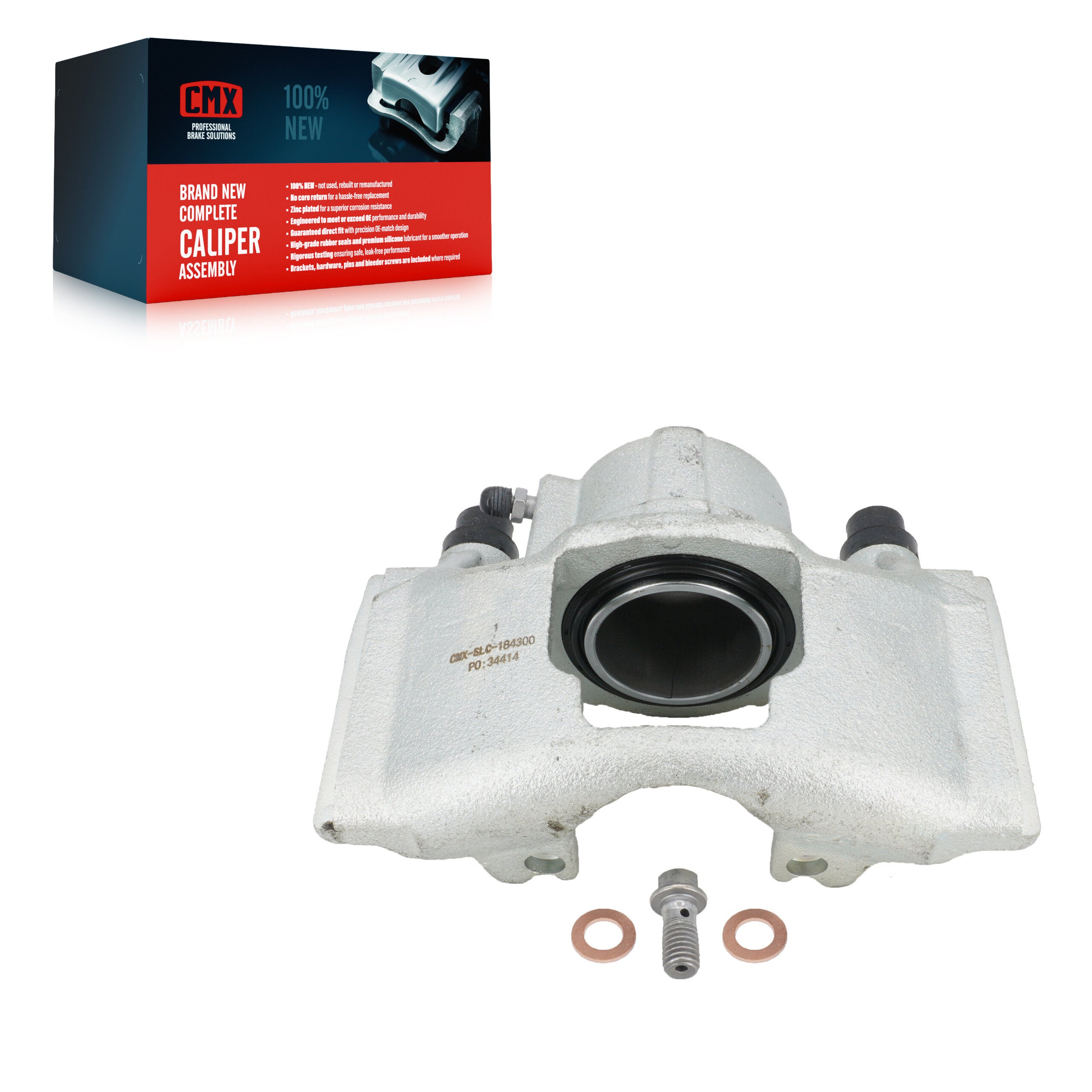 CMX SLC-184300 Disc Brake Caliper for 1988-2002 Chevrolet Express 2500, GMC Savana 2500, Chevrolet Tahoe - Front Left, Front Right
