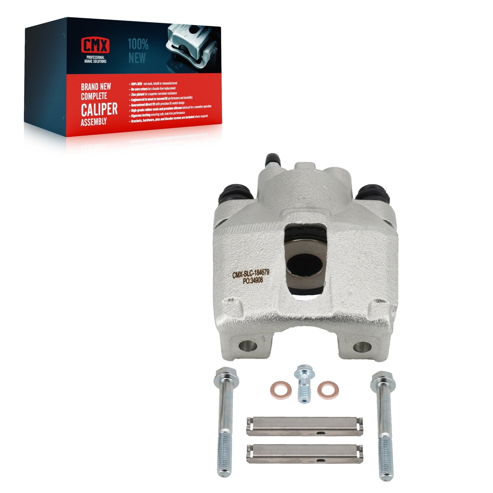 CMX SLC-184679 Disc Brake Caliper for 1997-2011 Lincoln Town Car, Ford F-150 Heritage, Lincoln Blackwood - Rear Right, Rear Left