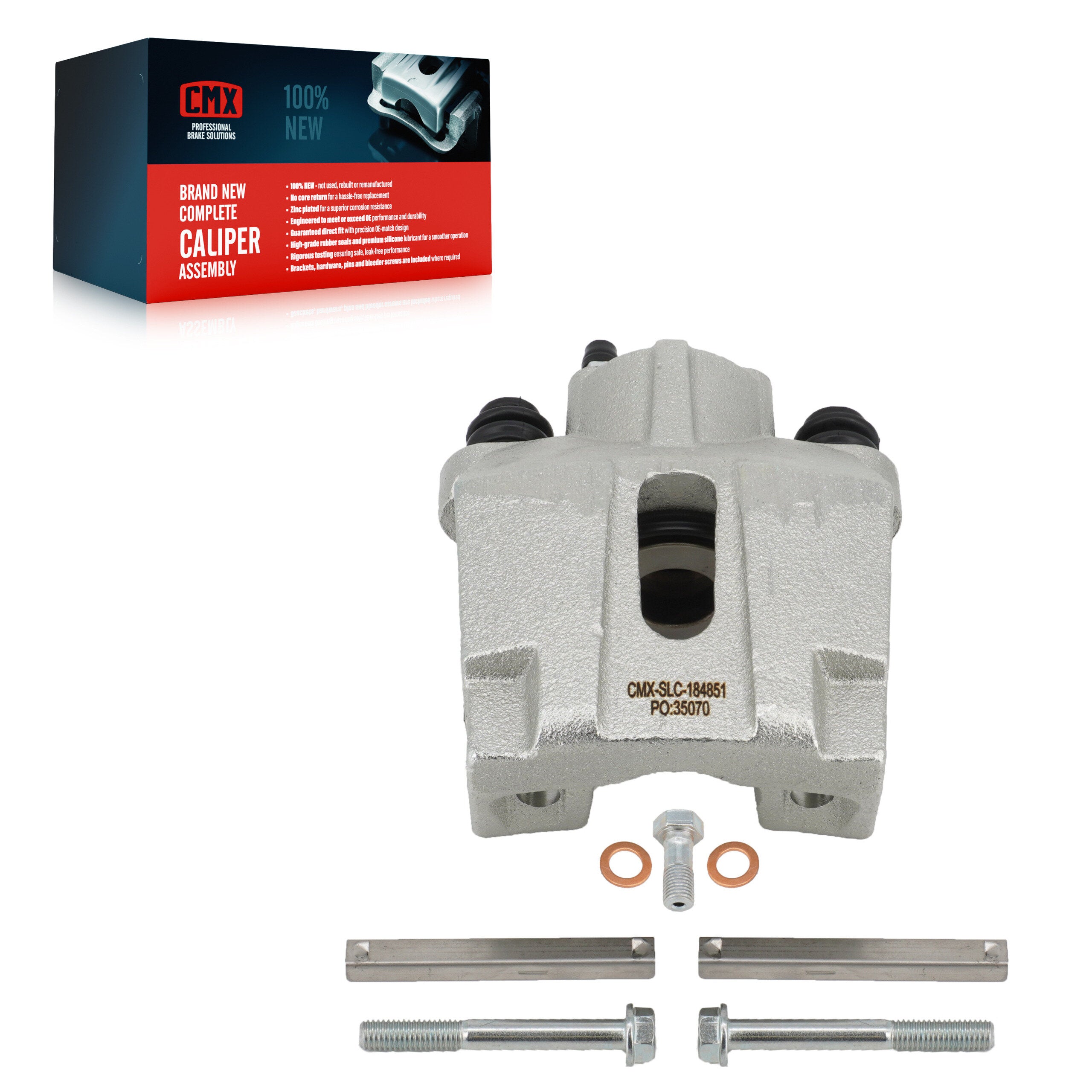 CMX SLC-184851 Disc Brake Caliper for 2003-2011 Lincoln Town Car, Ford Ranger, Ford Crown Victoria - Rear Right, Rear Left