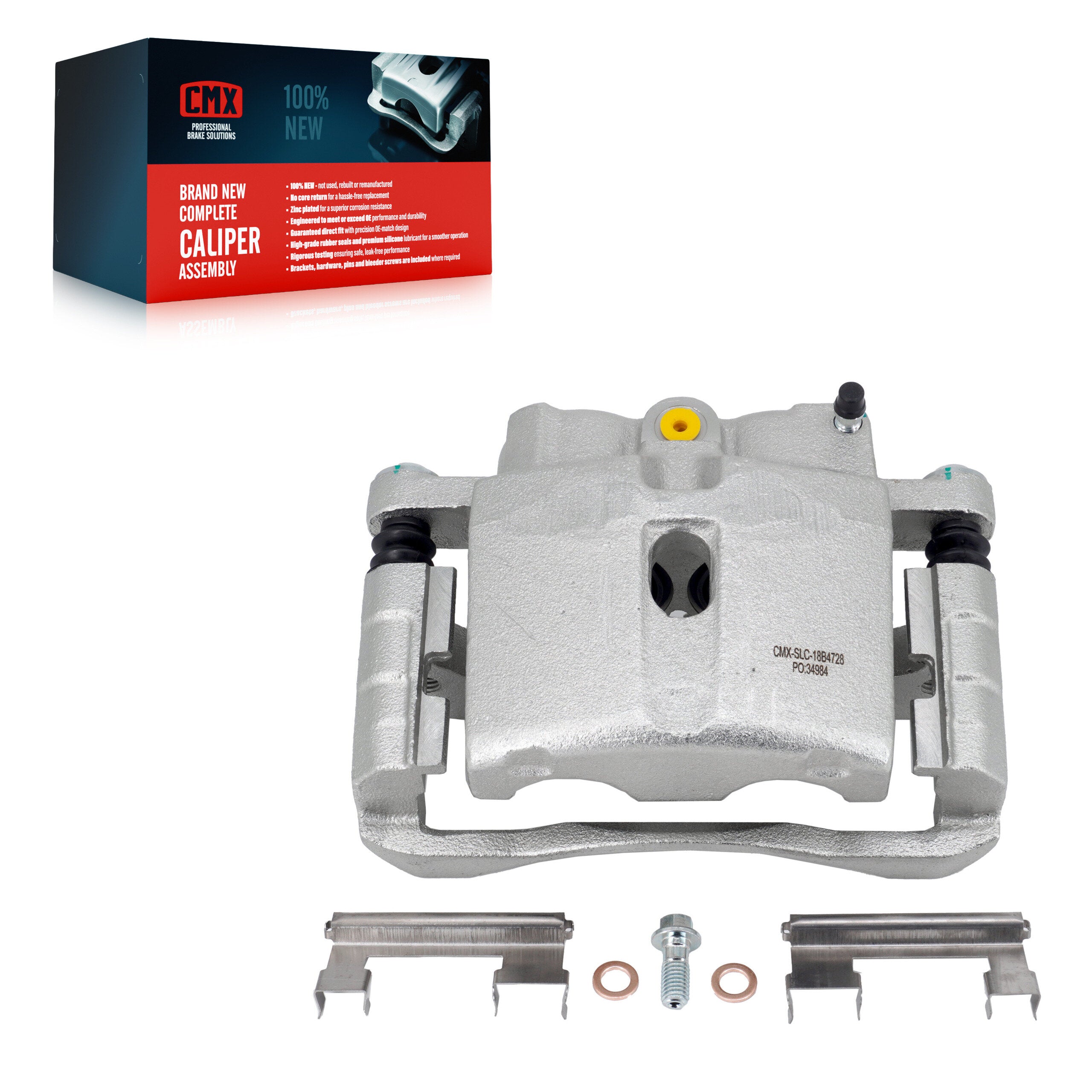 CMX SLC-18B4728 Disc Brake Caliper for 1999-2013 Chevrolet Silverado 1500 Classic, Chevrolet Silverado 1500 HD Classic, Chevrolet Silverado 2500 HD Classic - Front Right, Rear Left