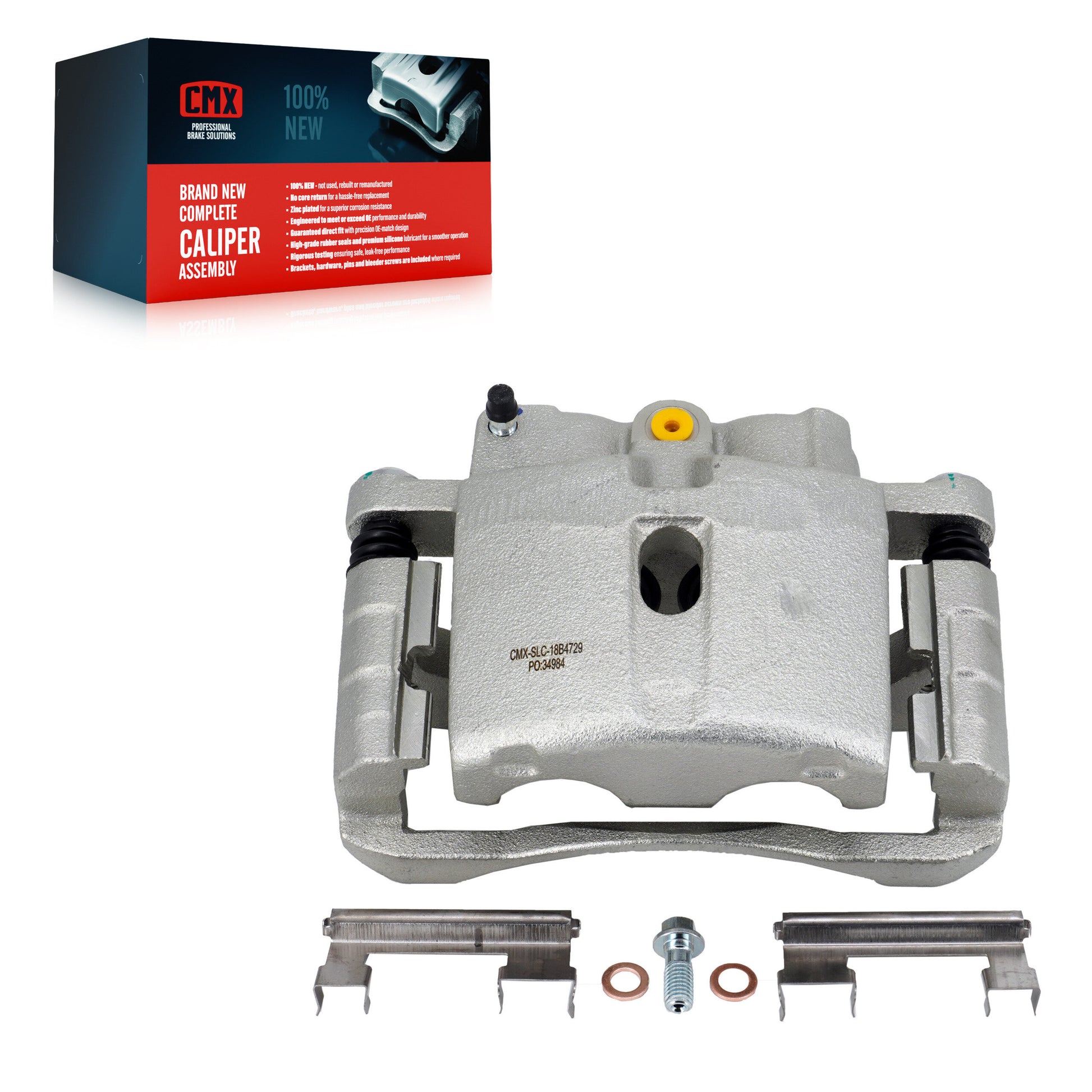 CMX SLC-18B4729 Disc Brake Caliper for 1999-2013 Chevrolet Silverado 1500 Classic, Chevrolet Silverado 1500 HD Classic, Chevrolet Silverado 2500 HD Classic - Front Left, Rear Right