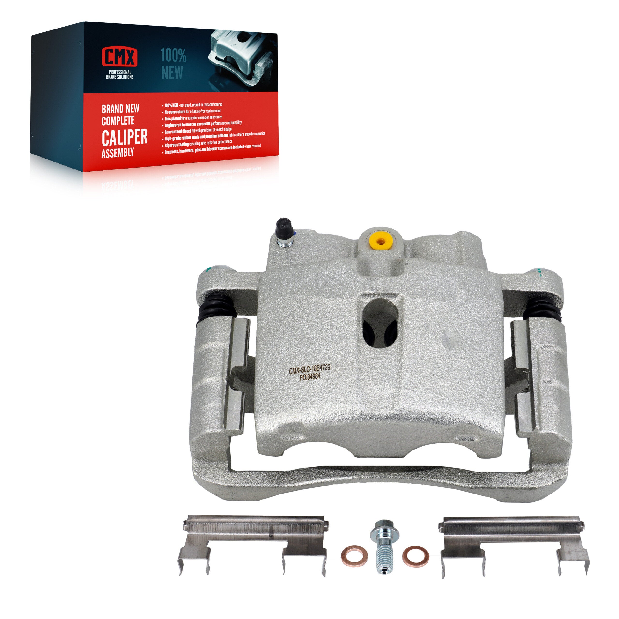 CMX SLC-18B4729 Disc Brake Caliper for 1999-2013 Chevrolet Silverado 1500 Classic, Chevrolet Silverado 1500 HD Classic, Chevrolet Silverado 2500 HD Classic - Front Left, Rear Right
