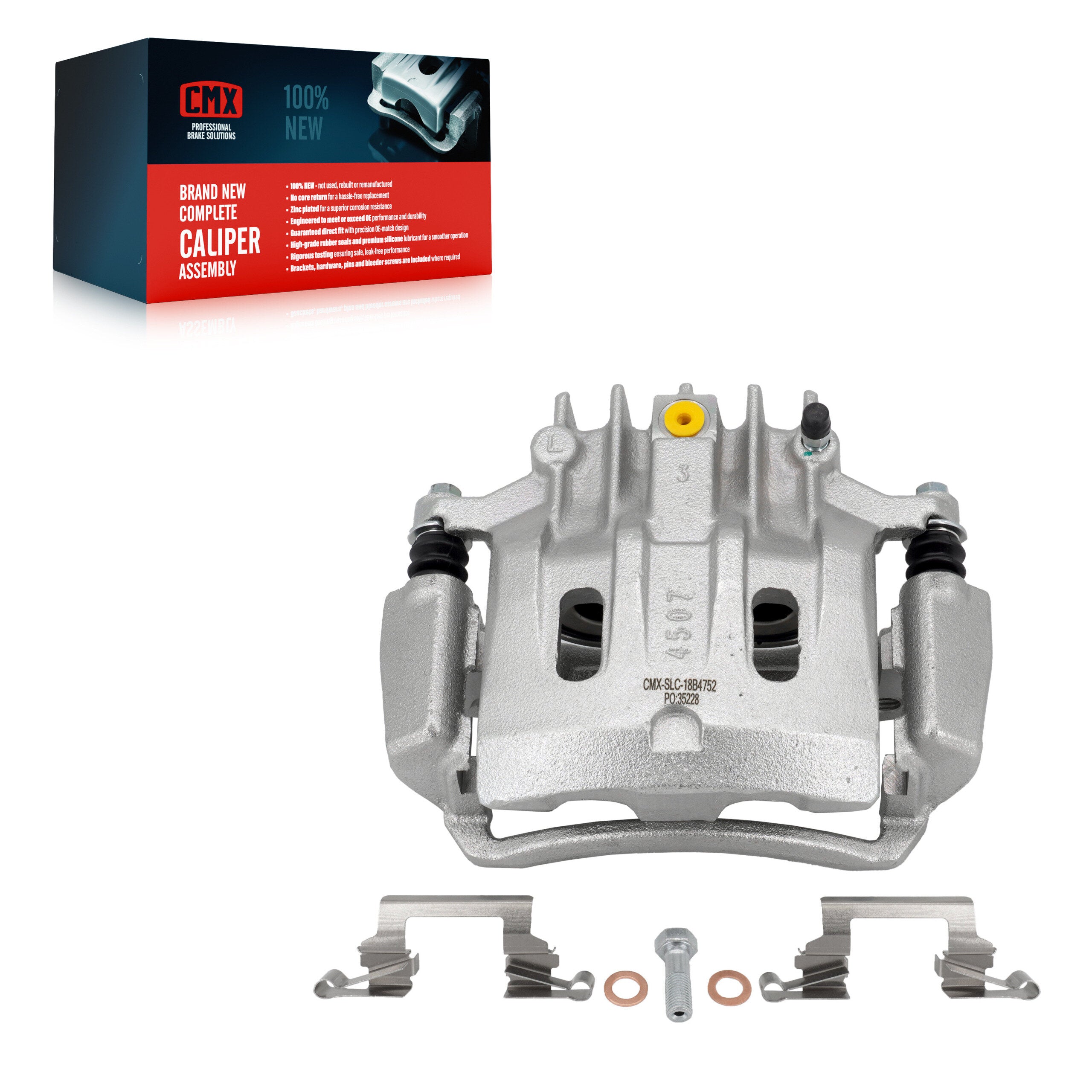 CMX SLC-18B4752 Disc Brake Caliper for 1999-2005 Ford Excursion, Ford F-250 Super Duty, Ford F-350 Super Duty - Rear Right, Rear Left