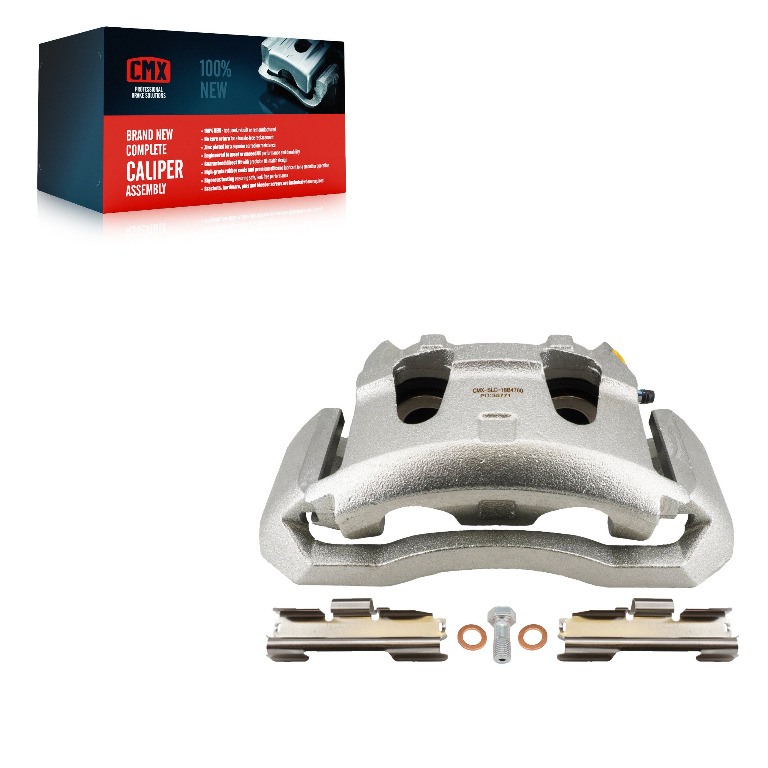 CMX SLC-18B4760 Disc Brake Caliper for 1999-2007 Ford E-150, Ford E-450 Super Duty, Ford E-250 - Front Right
