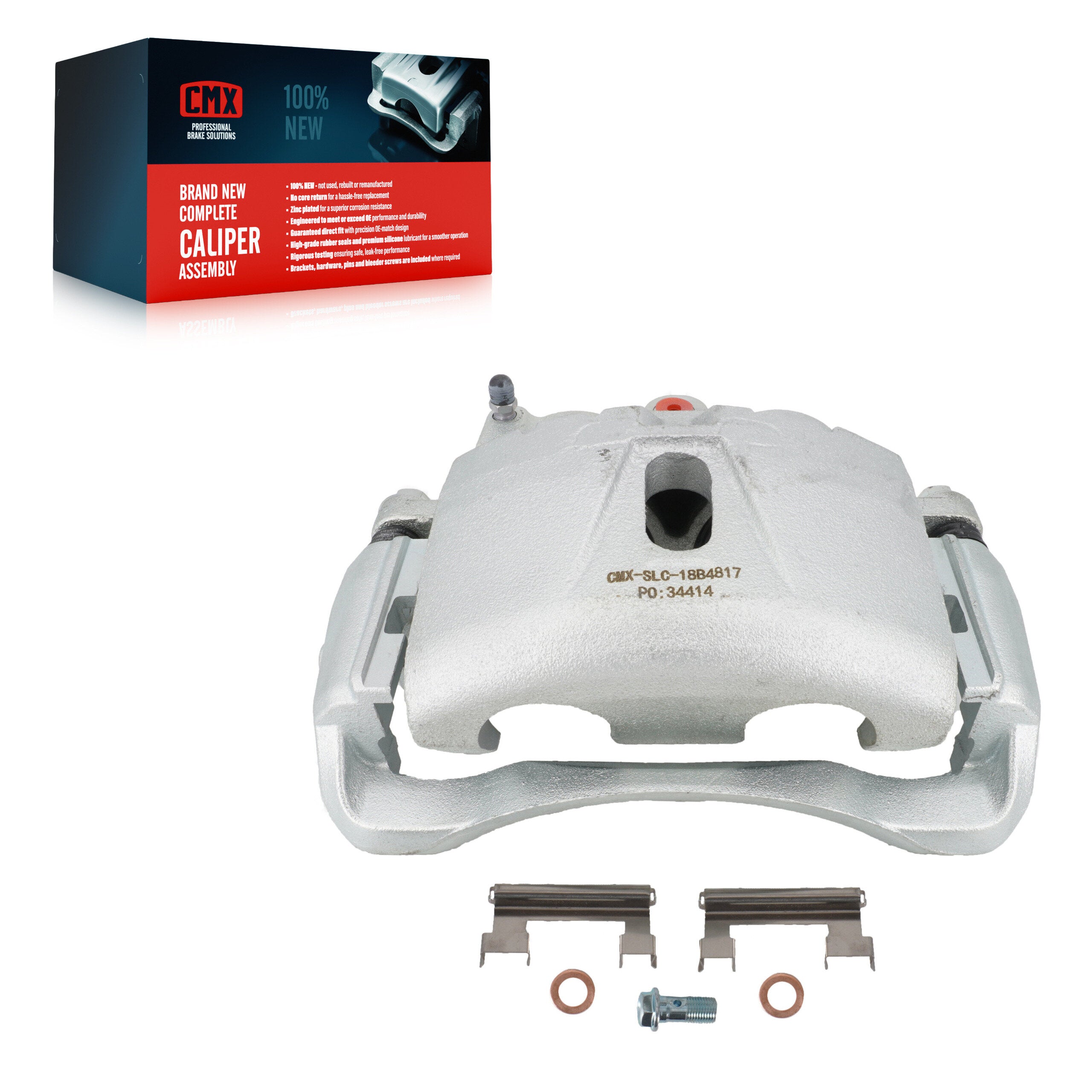 CMX SLC-18B4817 Disc Brake Caliper for 2001-2020 Chevrolet Express 4500, GMC Savana 4500, Chevrolet Silverado 3500 Classic - Front Left