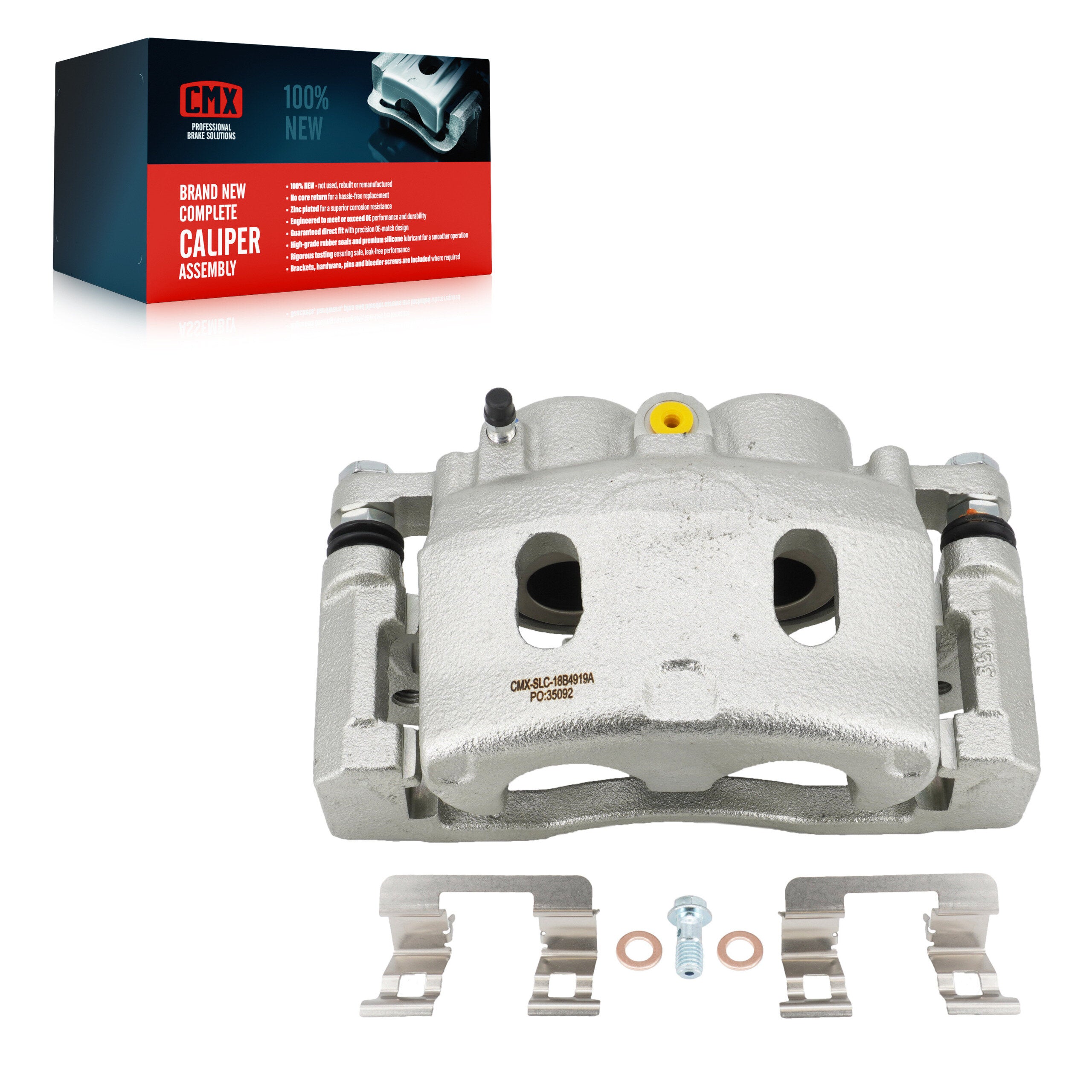 CMX SLC-18B4919A Disc Brake Caliper for 2008-2020 Chevrolet Silverado 1500 LD, GMC Sierra 1500 Limited, Cadillac Escalade - Front Left