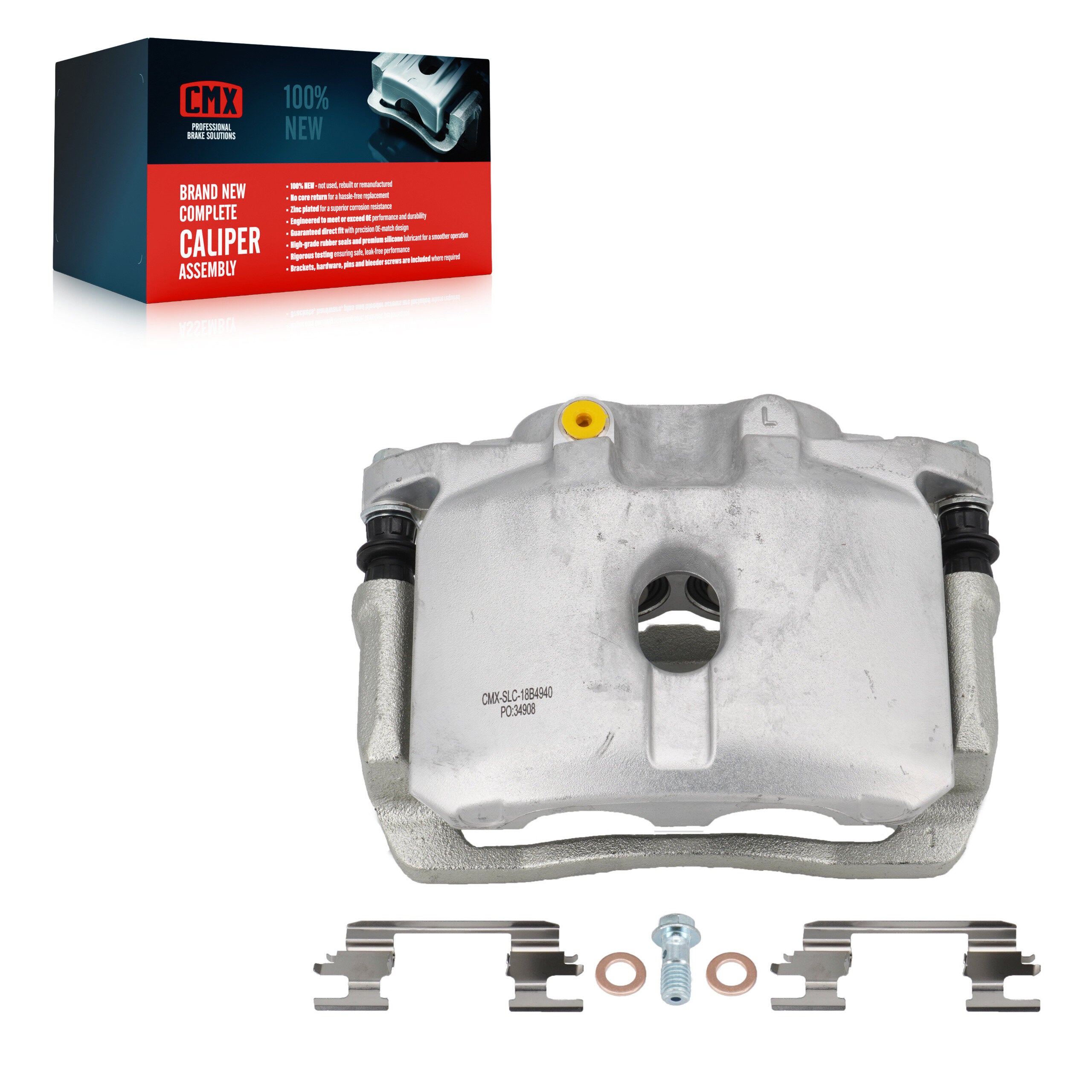 CMX SLC-18B4940 Disc Brake Caliper for 2002-2014 Chevrolet Silverado 1500, GMC Sierra 1500, Cadillac Escalade - Rear Left
