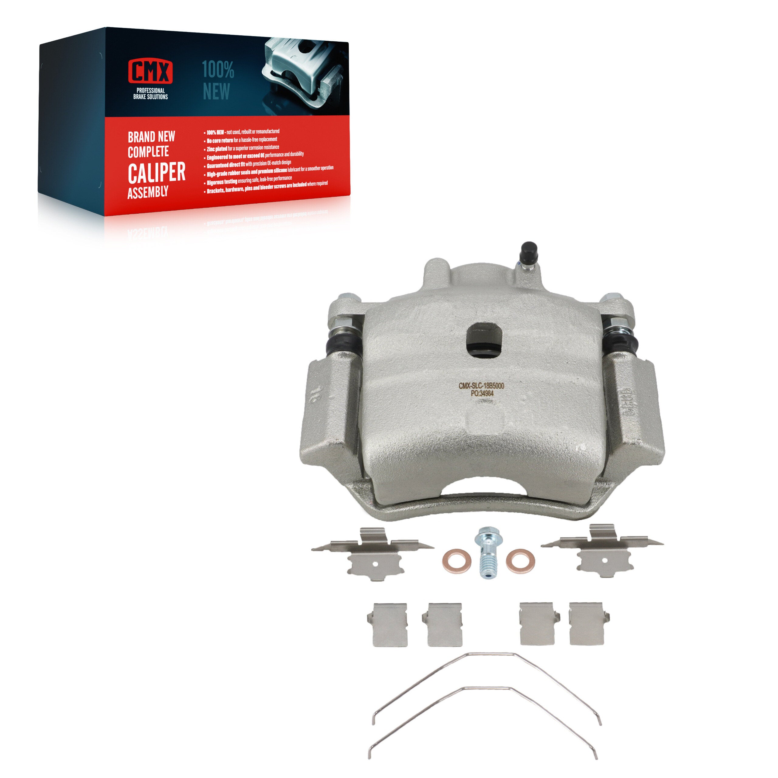 CMX SLC-18B5000 Disc Brake Caliper for 2006-2013 Mazda 6, Lincoln MKZ, Ford Fusion - Front Left