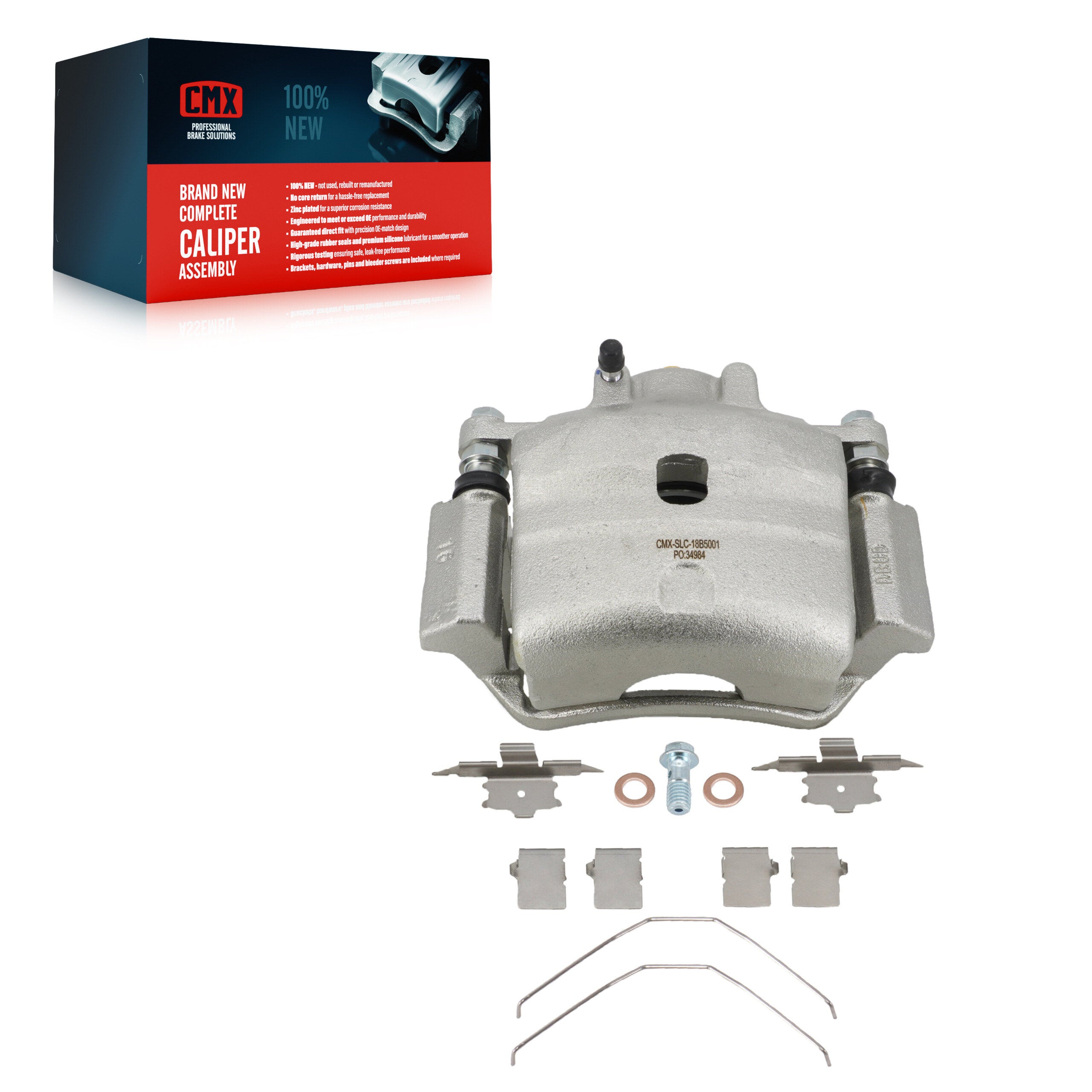CMX SLC-18B5001 Disc Brake Caliper for 2006-2013 Mazda 6, Lincoln MKZ, Ford Fusion - Front Right