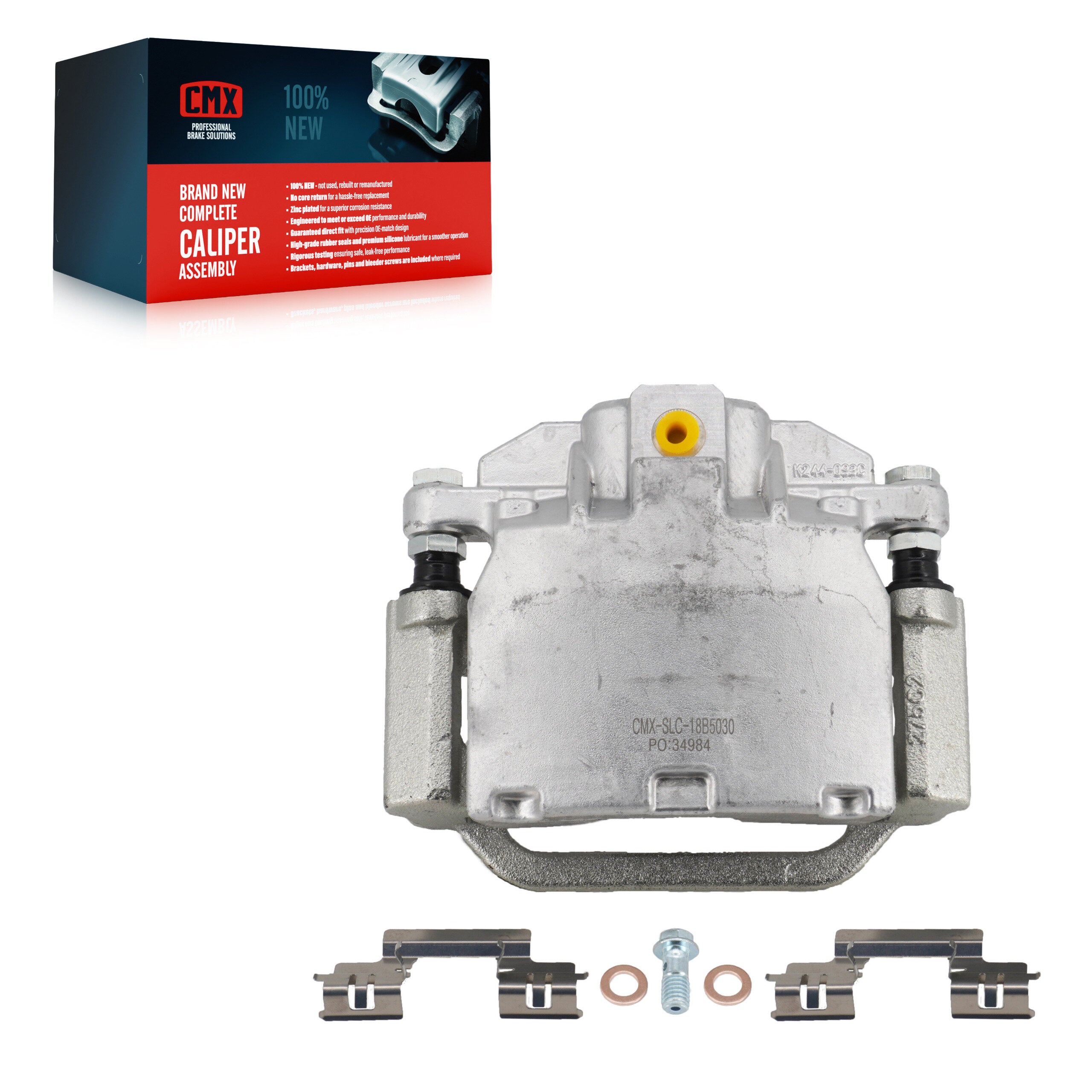 CMX SLC-18B5030 Disc Brake Caliper for 2007-2020 Chevrolet Suburban, Chevrolet Silverado 1500 LD, GMC Sierra 1500 Limited - Rear Left