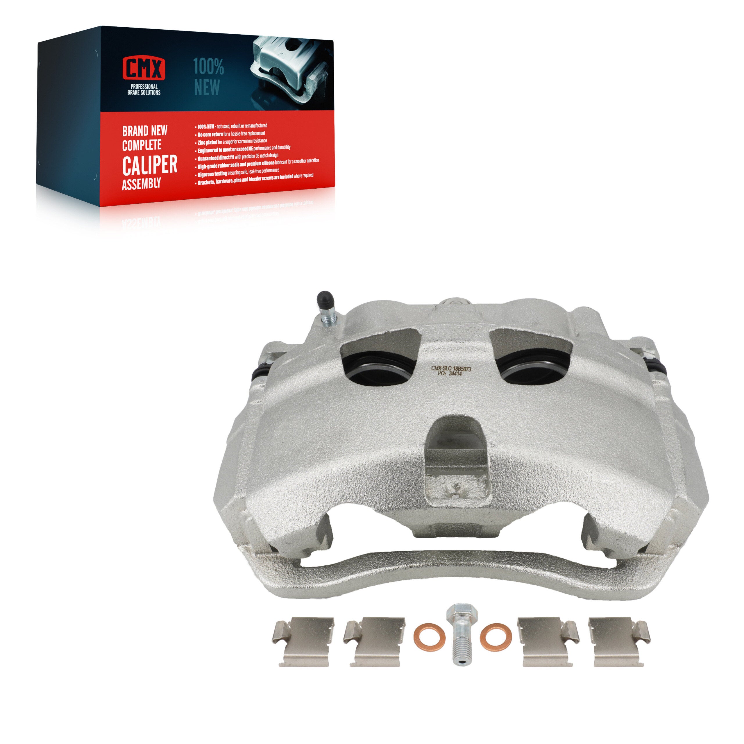 CMX SLC-18B5073 Disc Brake Caliper for 2008-2026 Ford E-350 Super Duty, Ford E-450 Super Duty, Ford E-150 - Front Left