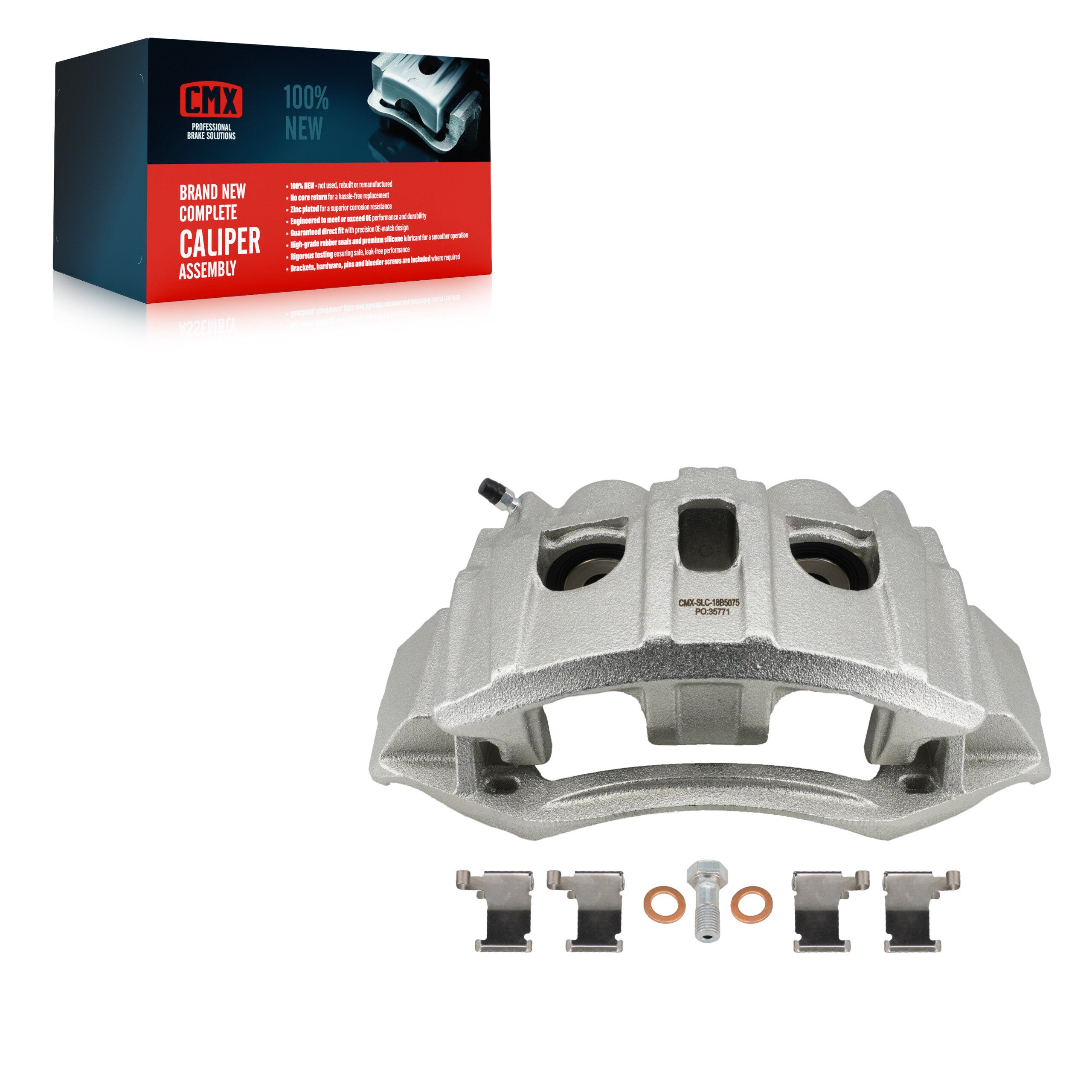 CMX SLC-18B5075 Disc Brake Caliper for 2008-2025 Ford E-350 Super Duty, Ford E-150, Ford E-250 - Rear Left