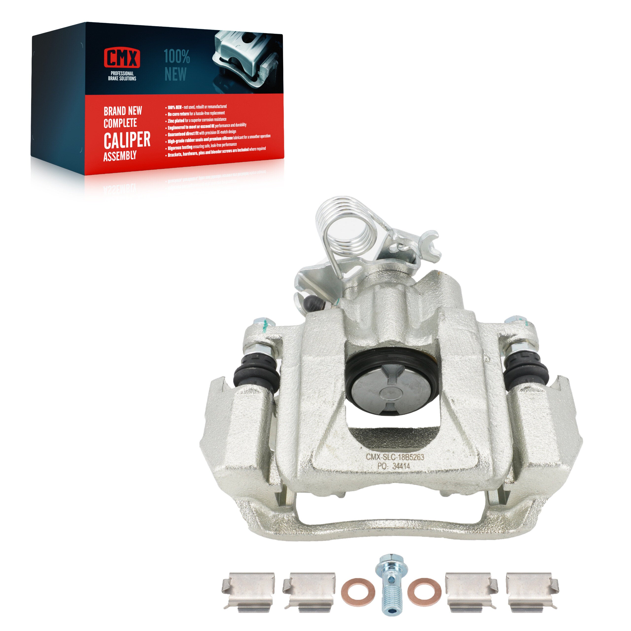CMX SLC-18B5263 Disc Brake Caliper for 2010-2019 Lincoln MKS, Ford Explorer, Ford Flex - Rear Left