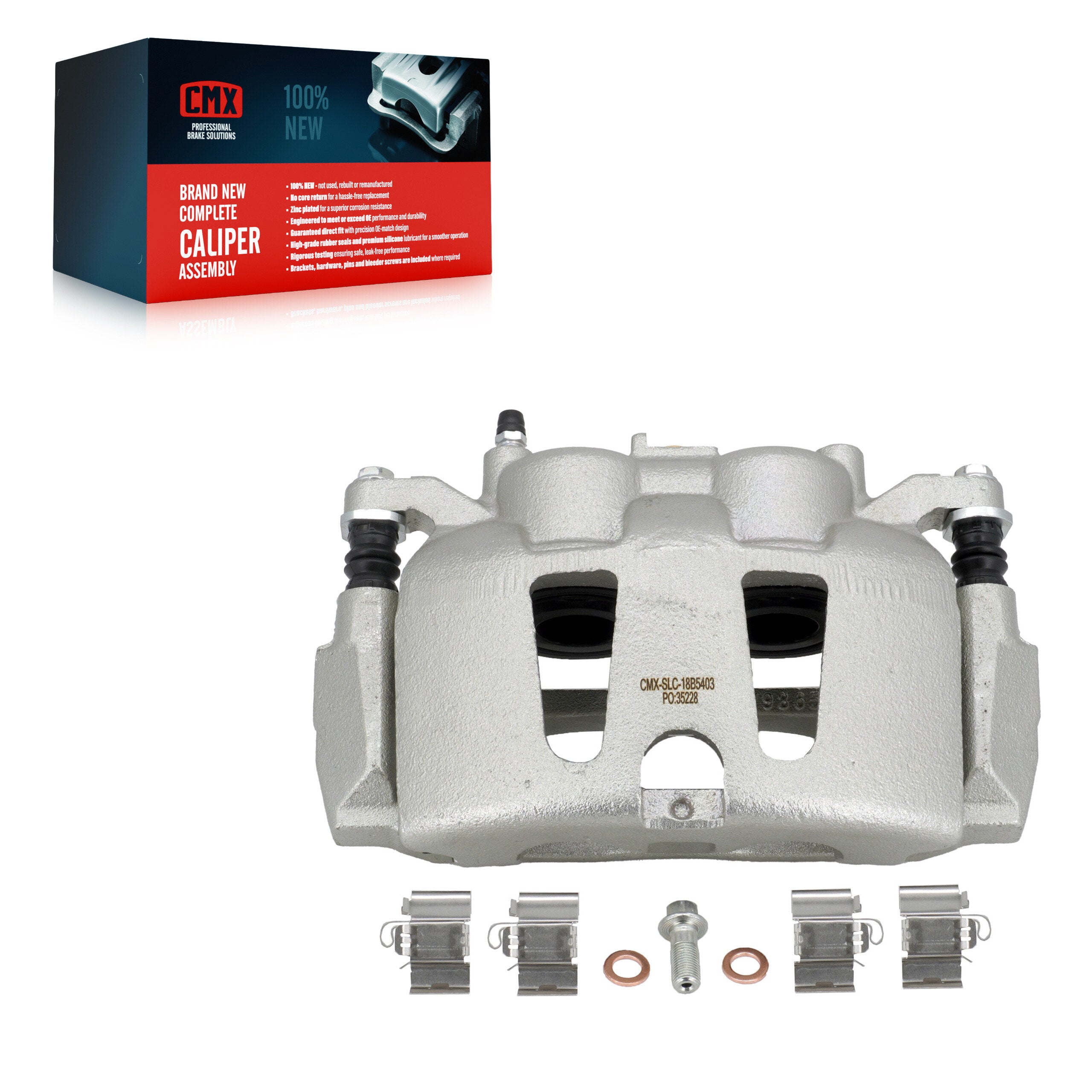 CMX SLC-18B5403 Disc Brake Caliper for 2012-2024 Chrysler Grand Caravan, Chrysler Pacifica, Chrysler Voyager - Front Right, Front Left