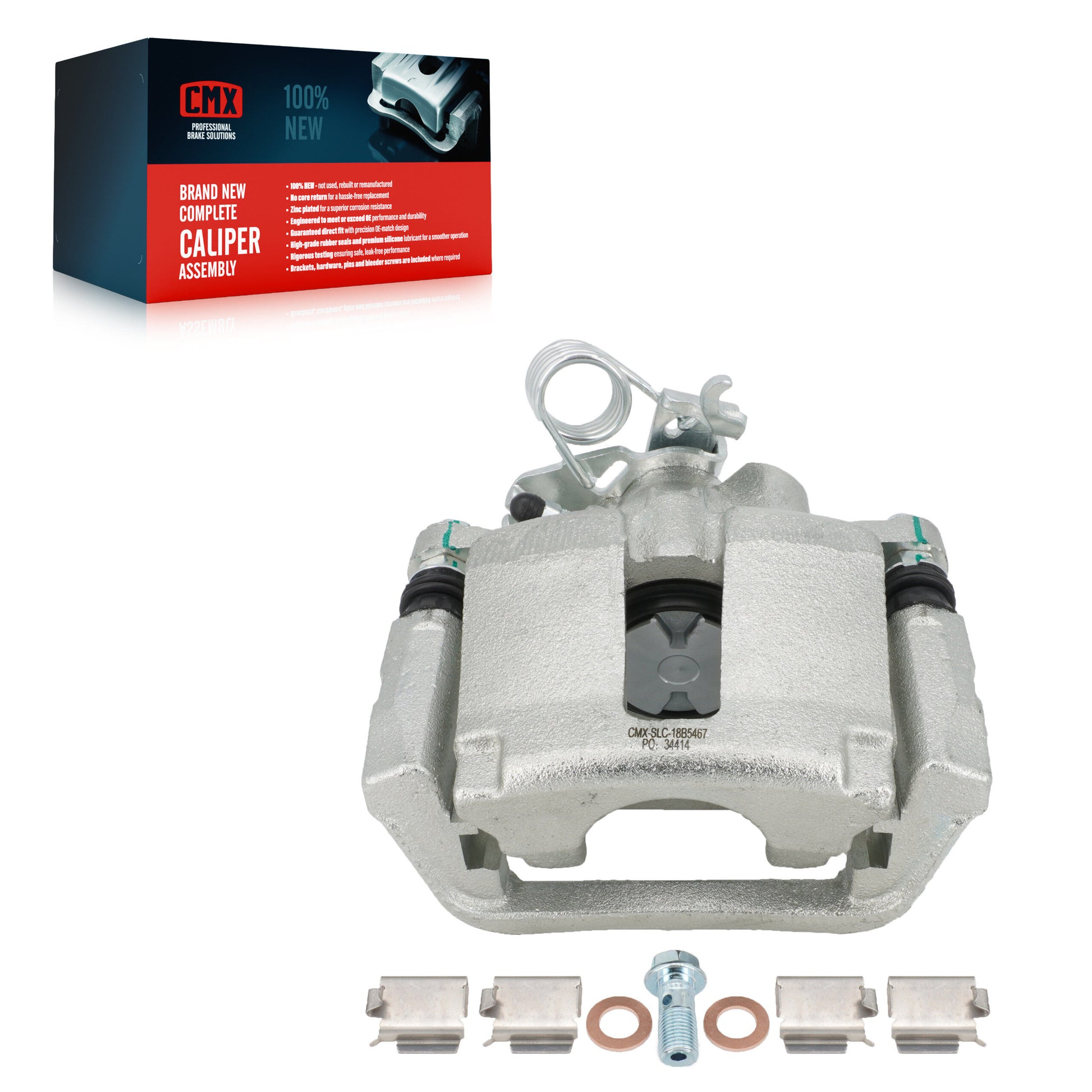 CMX SLC-18B5467 Disc Brake Caliper for 2013-2019 Ford Special Service Police Sedan, Ford Explorer, Ford Flex - Rear Left